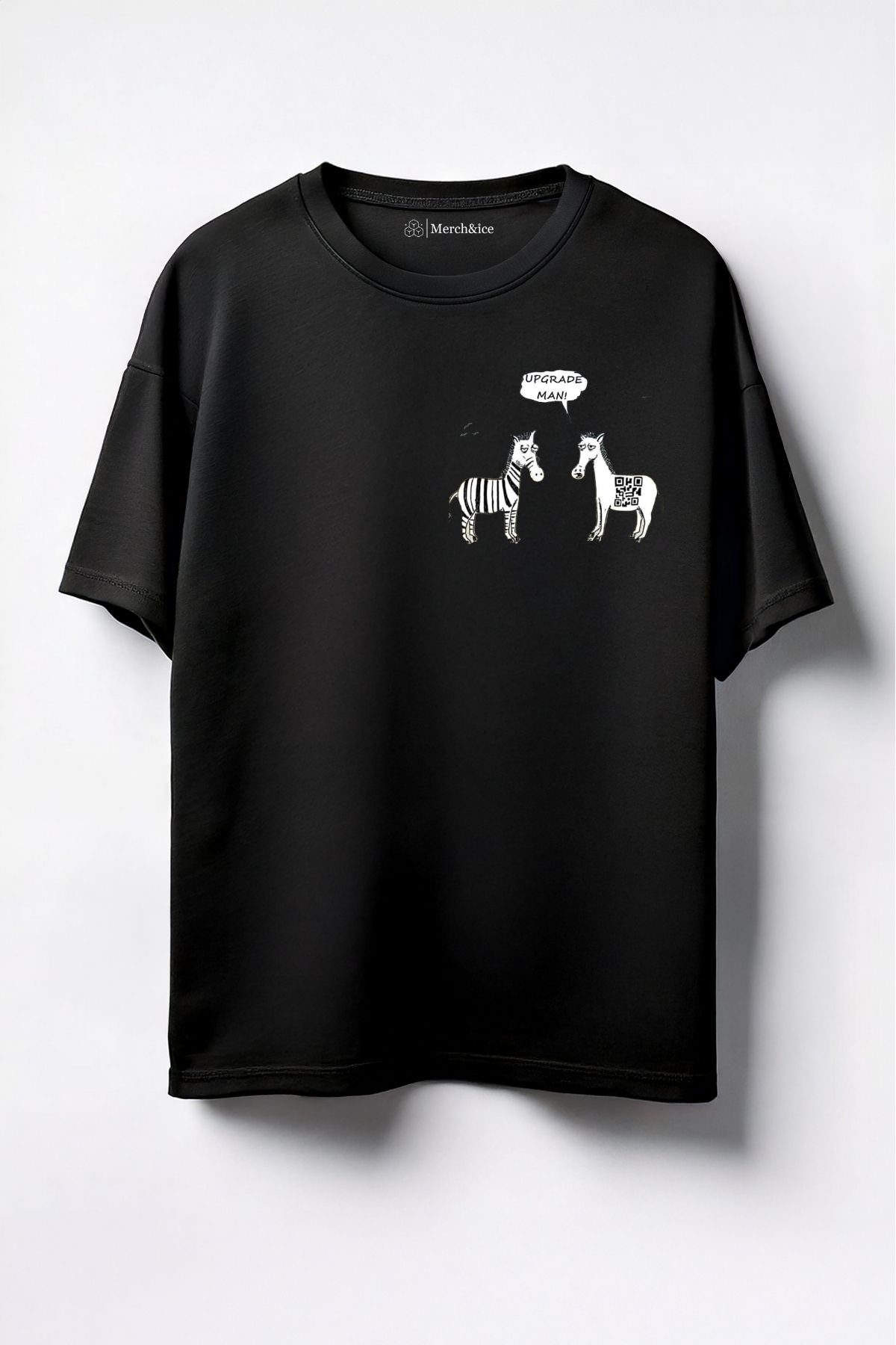Merch&ice Upgrade Man Zebralar Baskılı Unisex Oversize T-Shirt