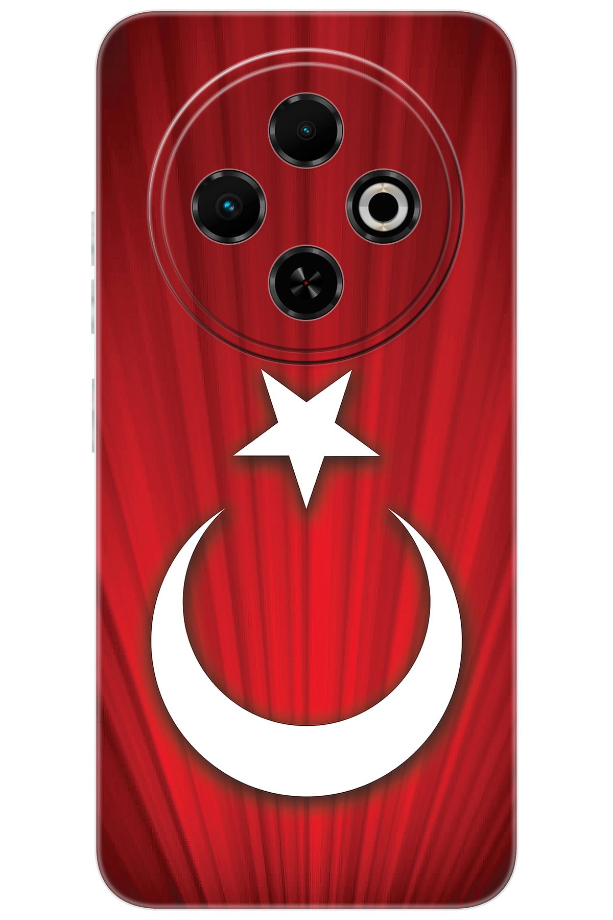 TECNO Spark 30C (KL5/KL5n) Uyumlu Kılıf Desen Baskılı Silikon Türk Bayrağı Tasarım STK:382 CP-amF2oFw