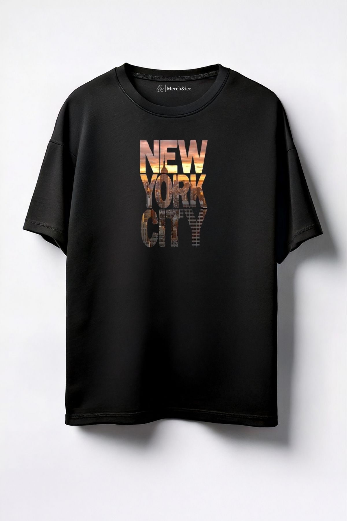 Merch&ice Newyork City Baskılı Unisex Oversize T-Shirt