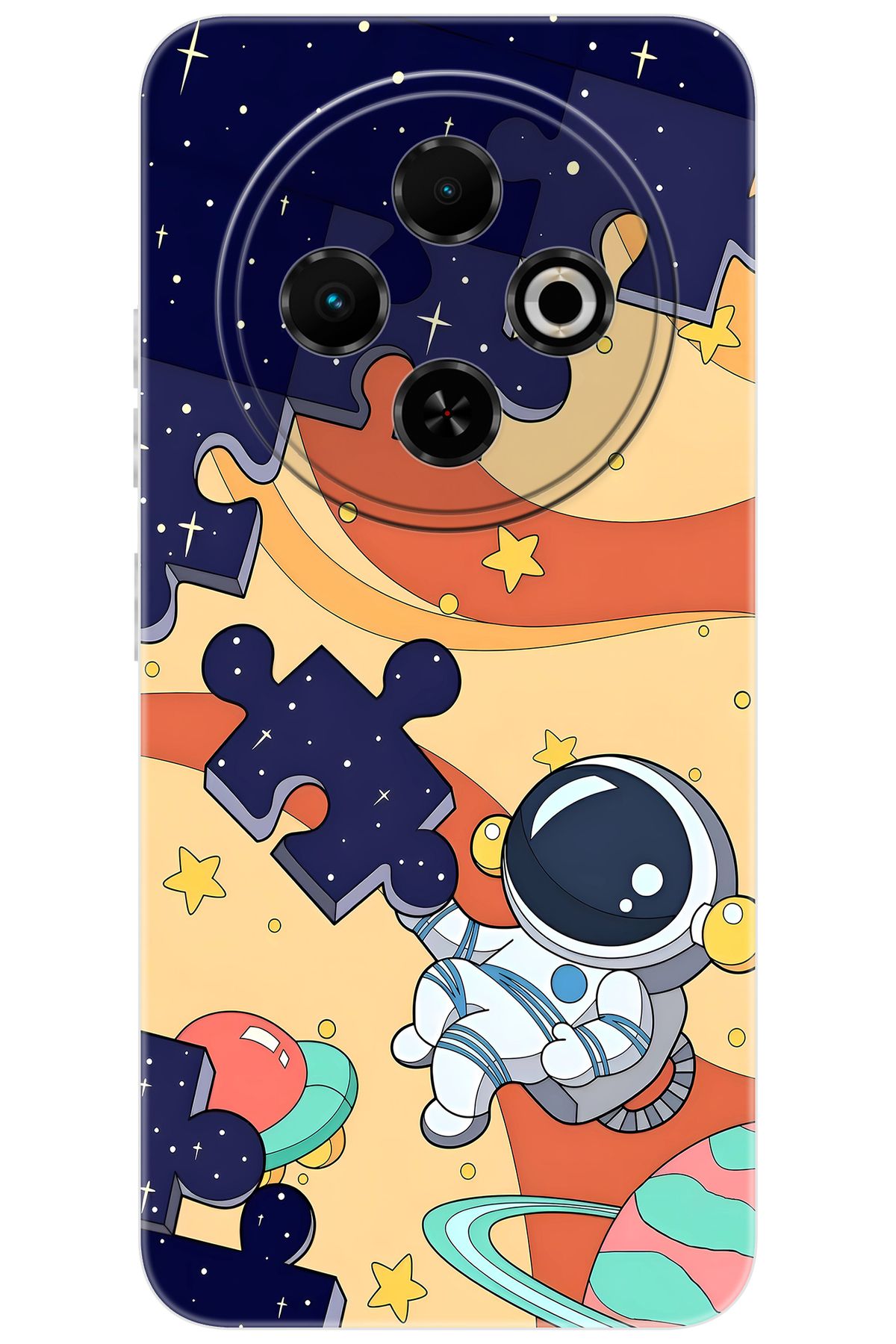 TECNO Spark 30C (KL5/KL5n) Uyumlu Kılıf Desen Baskılı Silikon Astronot STK:646 CP-uV0D59T