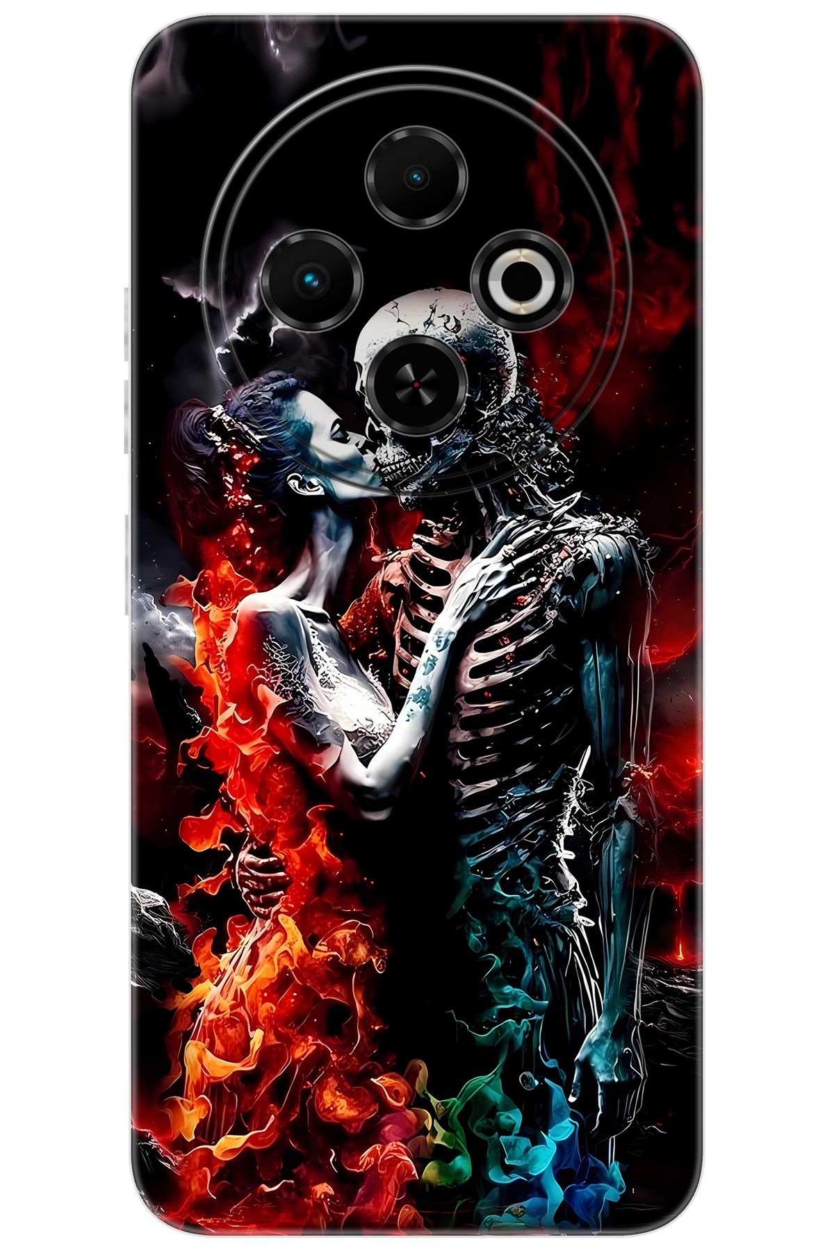 TECNO Spark 30C (KL5/KL5n) Uyumlu Kılıf Desen Baskılı Silikon İskelet Aşıklar STK:666 CP-Q5R0KUY
