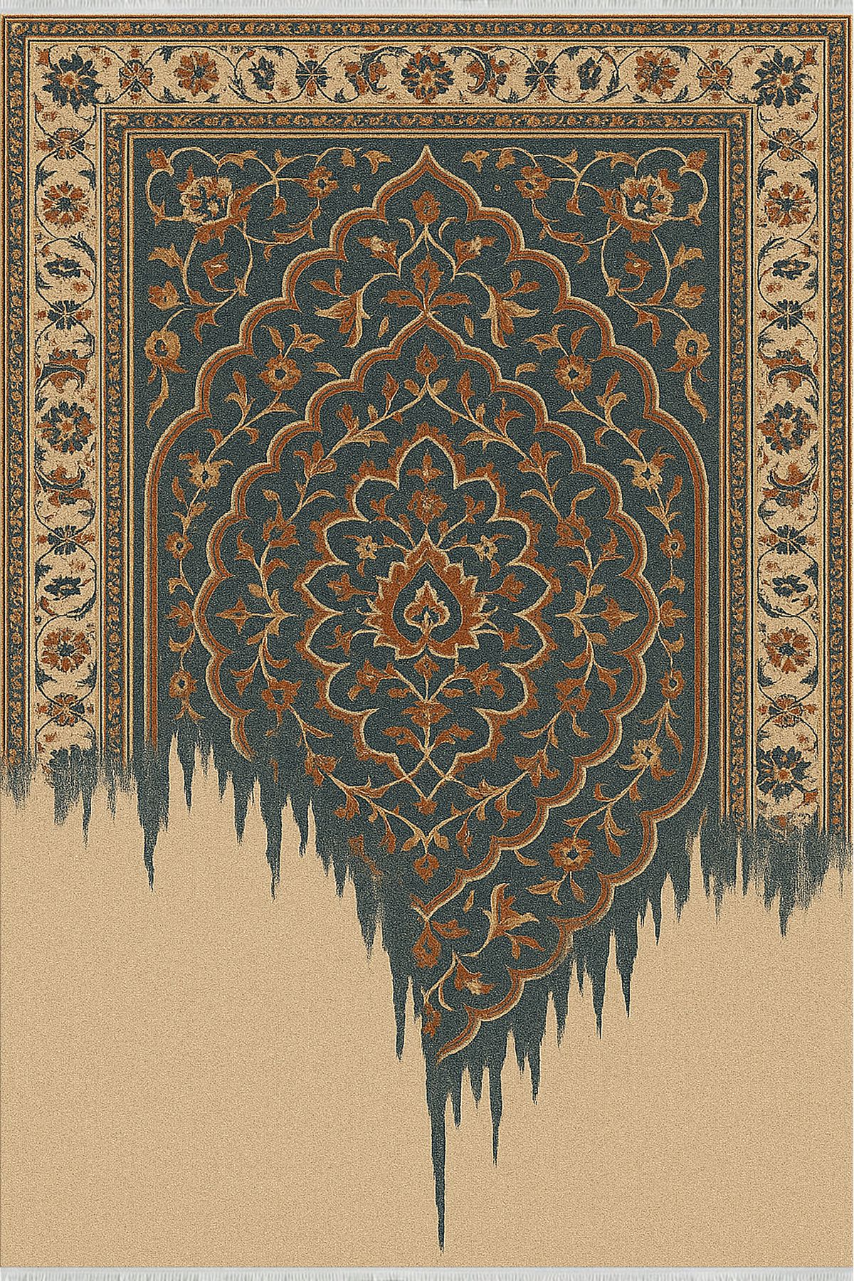 TNYLOF Damlayan Desenli Halı – Modern Tasarım | Kaymaz Tabanlı, Yıkanabilir, Bebek ve Evcil Dostu