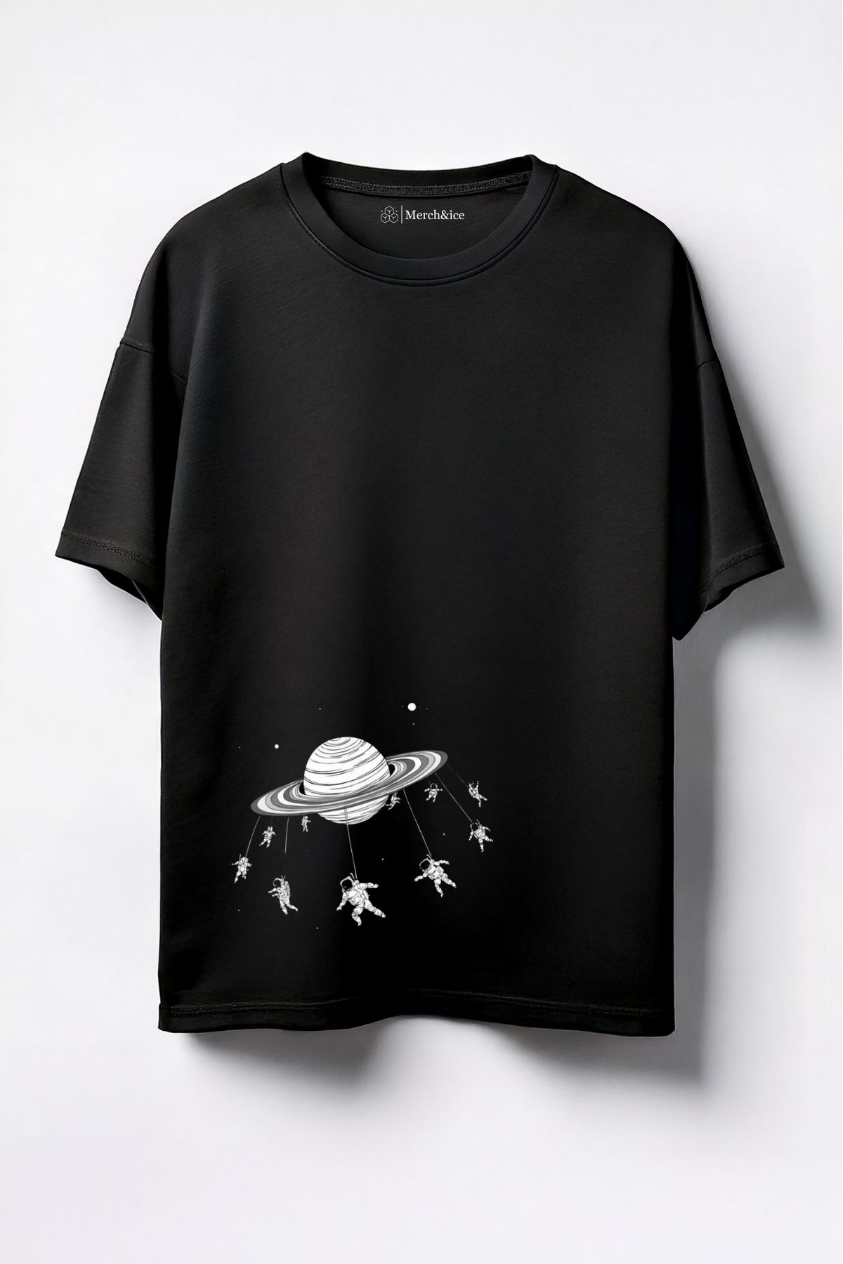 Merch&ice Jupiterdeki Astronotlar Baskılı Unisex Oversize T-Shirt
