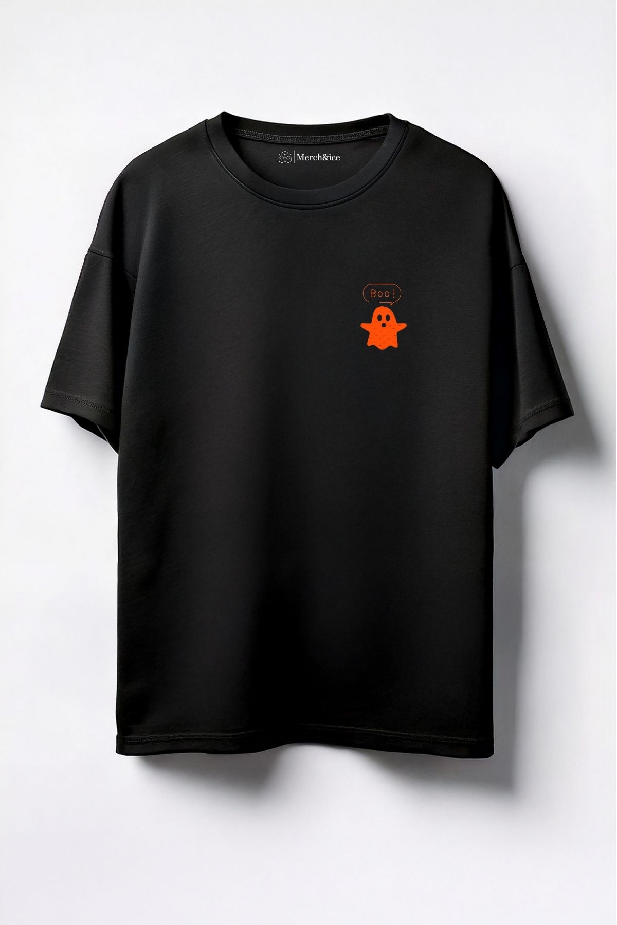 Merch&ice Boo Hayalet Baskılı Unisex Oversize T-Shirt