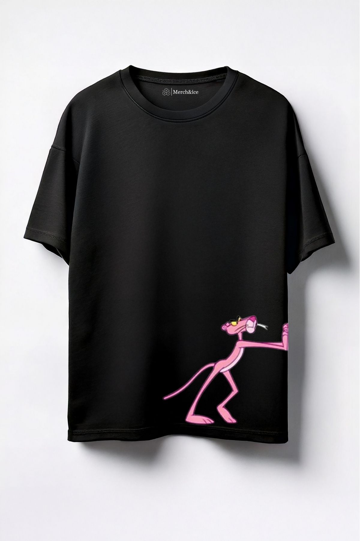 Merch&ice İten Pembe Panter Baskılı Unisex Oversize T-Shirt