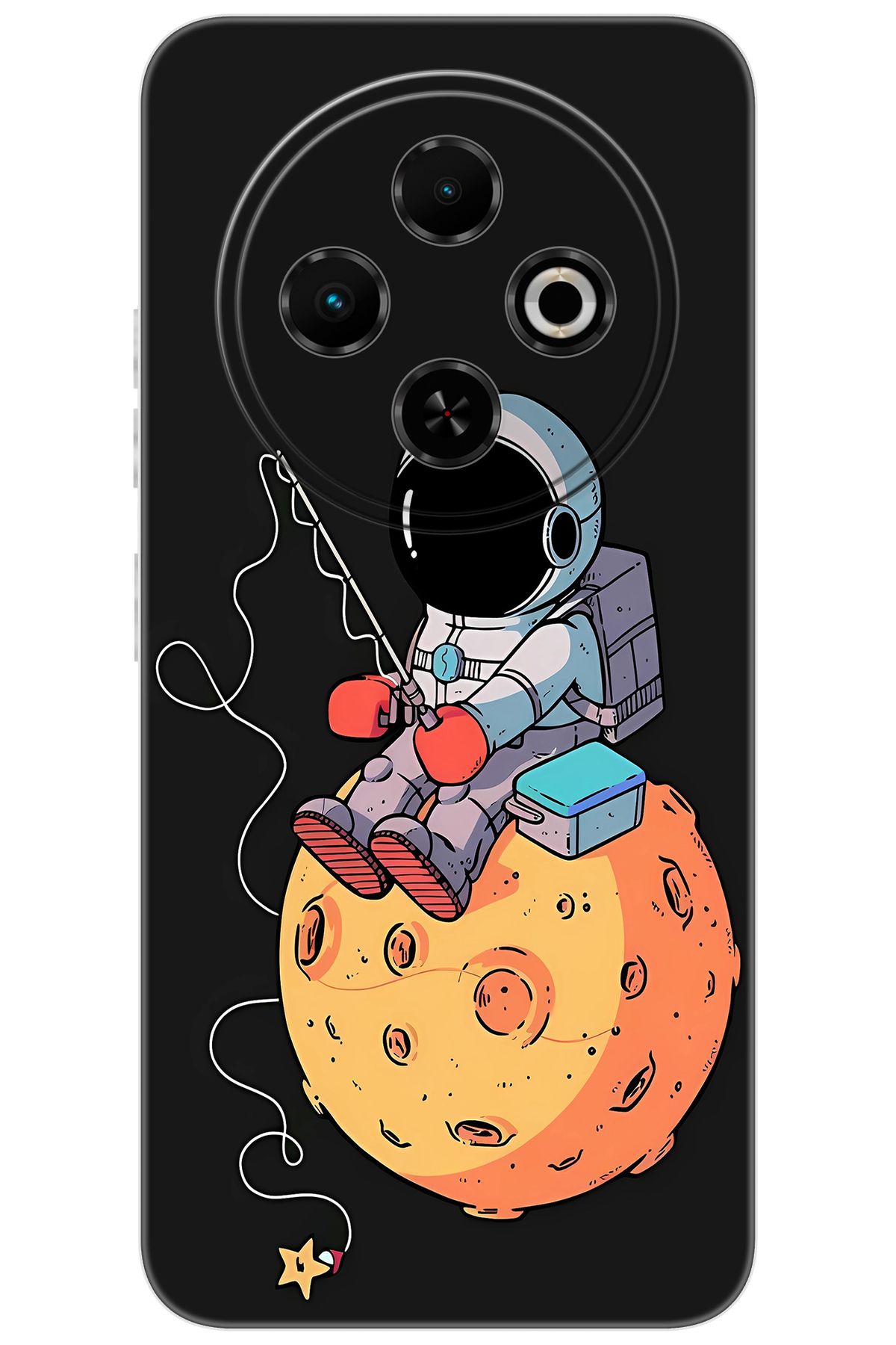 TECNO Spark 30C (KL5/KL5n) Uyumlu Kılıf Desen Baskılı Silikon Astronot STK:640 CP-ZmoTwiK