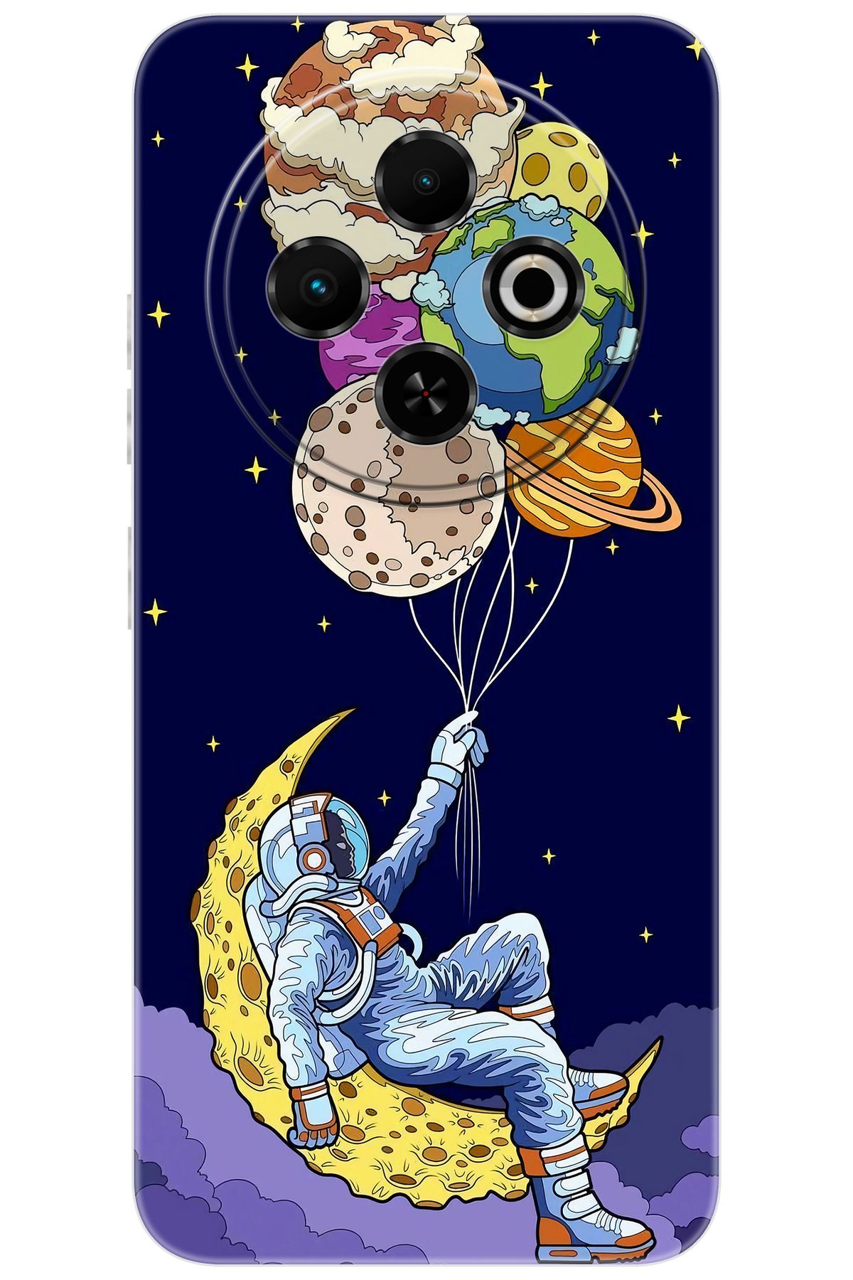 TECNO Spark 30C (KL5/KL5n) Uyumlu Kılıf Desen Baskılı Silikon Astronot STK:729 CP-EA7u9R2