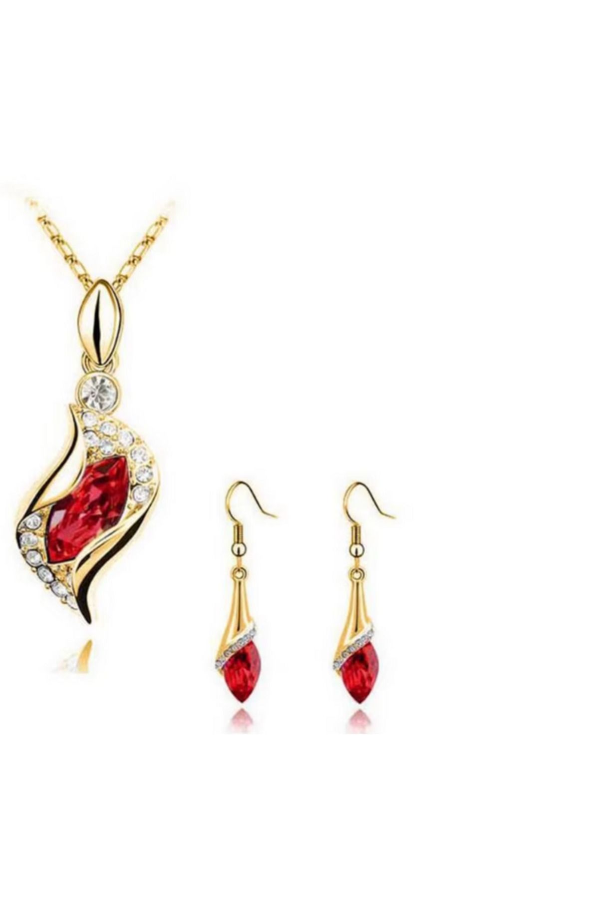 Lumora RENKLİ TAŞLI ŞIK KOLYE VE KÜPE SETİ