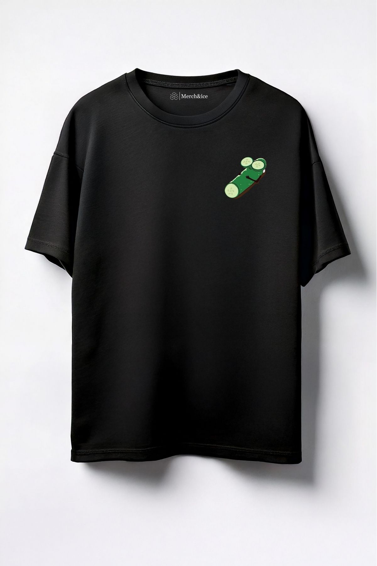 Merch&ice Maskeli Salatalık Baskılı Unisex Oversize T-Shirt