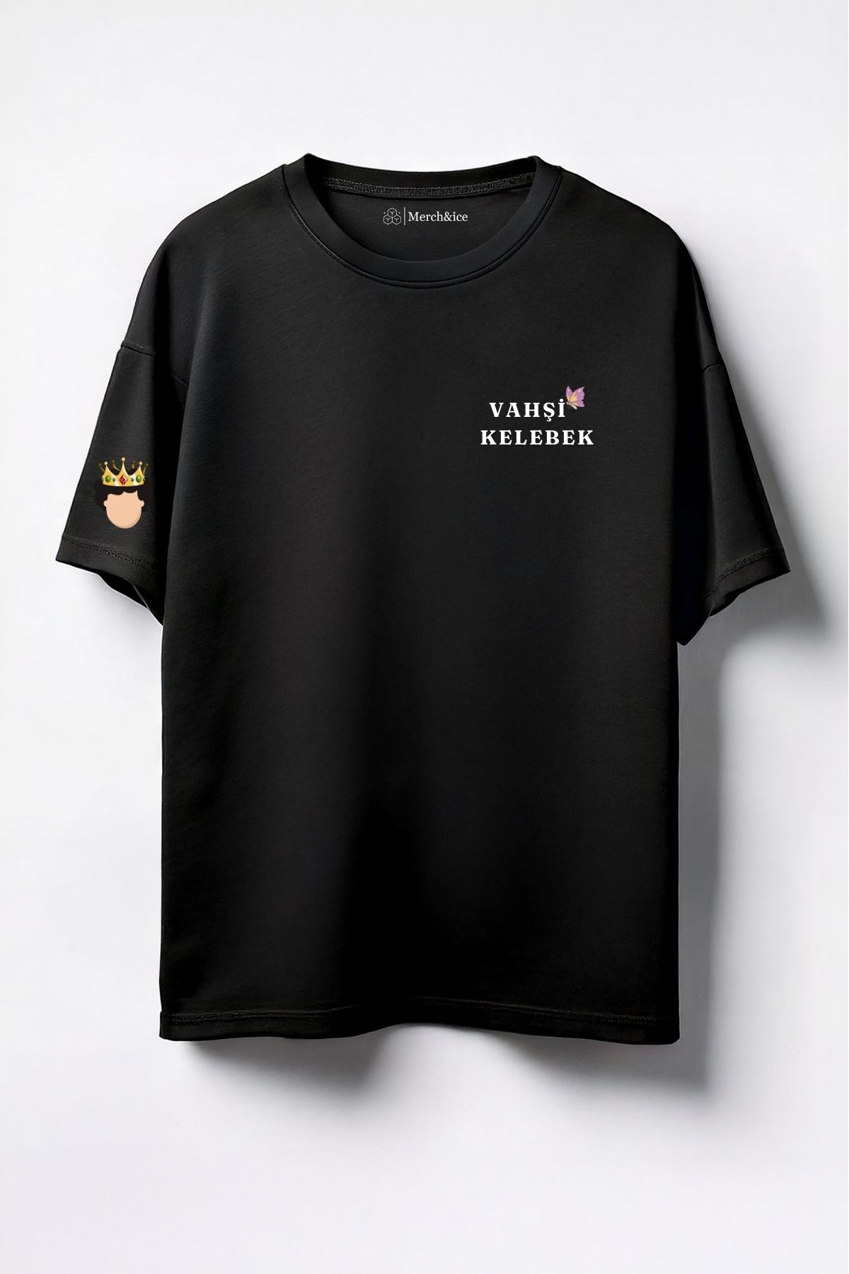 Merch&ice Vahşi Kelebek Göğüs Prens Baskılı Unisex Oversize T-Shirt
