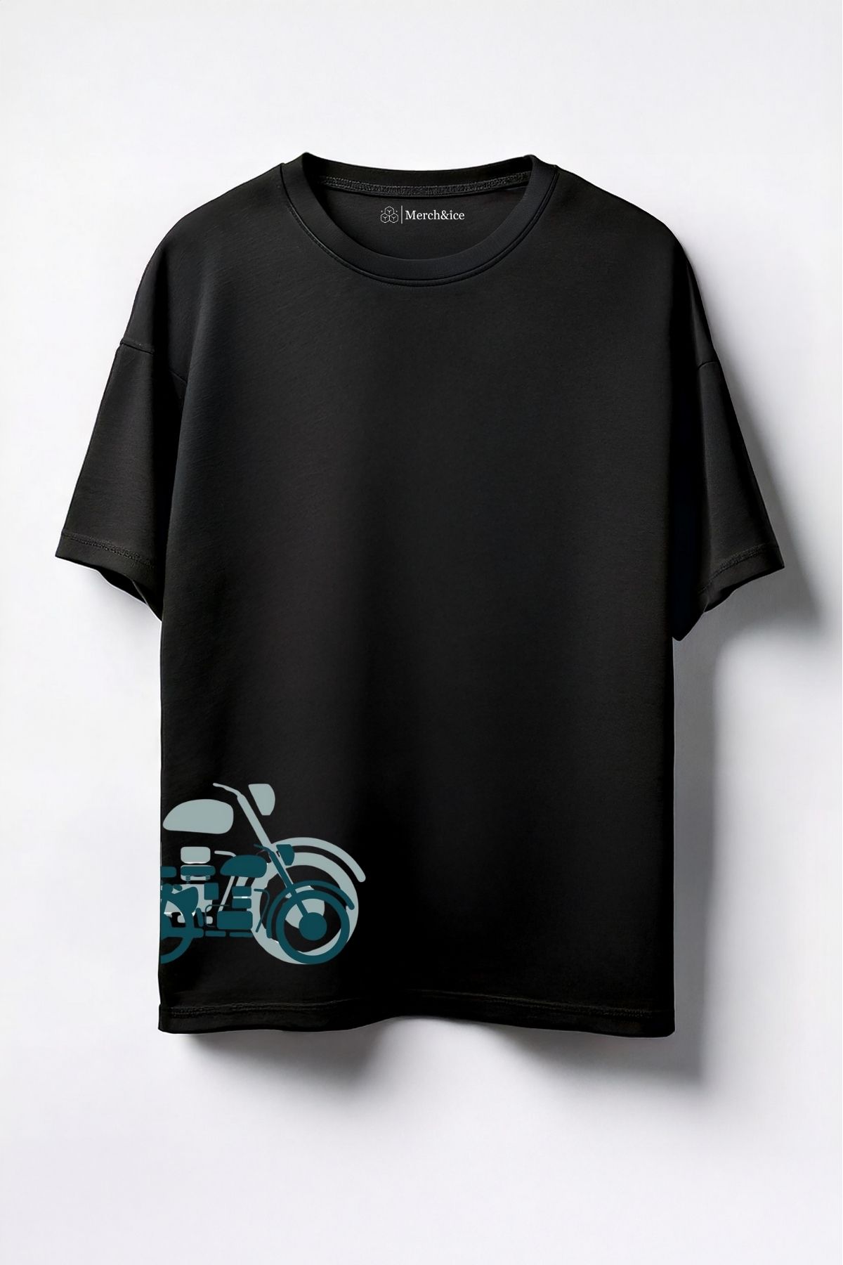 Merch&ice Motorlu Baskılı Unisex Oversize T-Shirt