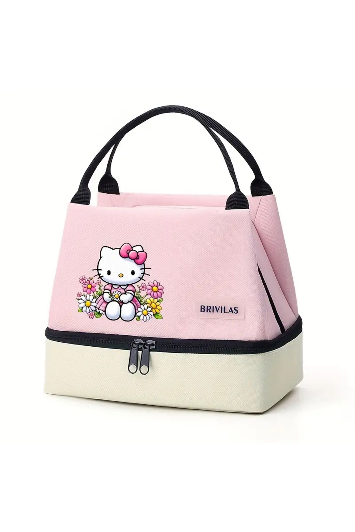 ada çanta kırtasiye Beslenme çantası Hello Kitty figürlü izoleli sıcak soğuk koruma çift bölmeli BRILIVAS AD6639