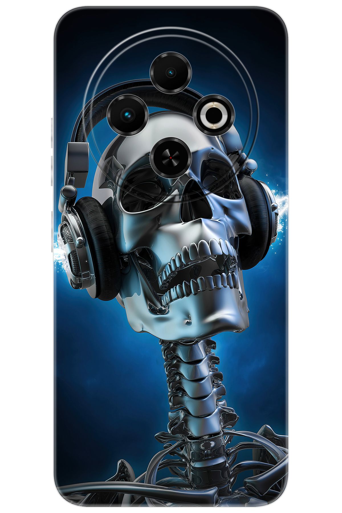 TECNO Spark 30C (KL5/KL5n) Uyumlu Kılıf Desen Baskılı Silikon Metal İskelet STK:141 CP-07Owac7