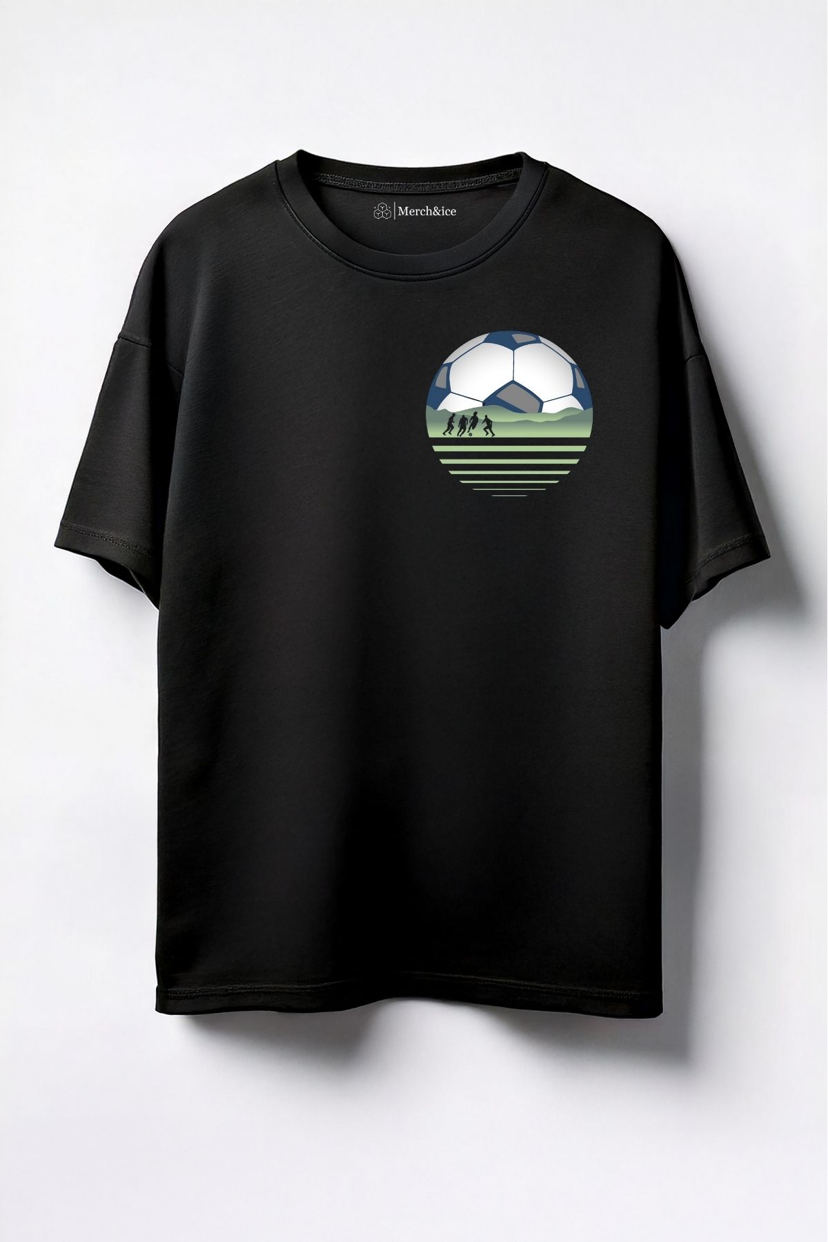 Merch&ice Futbol Topu Baskılı Unisex Oversize T-Shirt