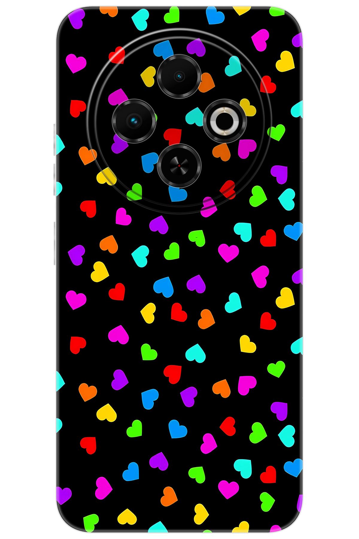 TECNO Spark 30C (KL5/KL5n) Uyumlu Kılıf Desen Baskılı Silikon Renkli Minik Kalpler STK:1017 CP-k1iiM07