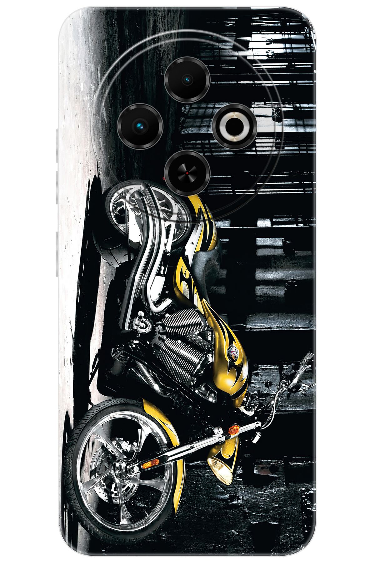 TECNO Spark 30C (KL5/KL5n) Uyumlu Kılıf Desen Baskılı Silikon Motorcycle STK:297 CP-GVKxfsQ