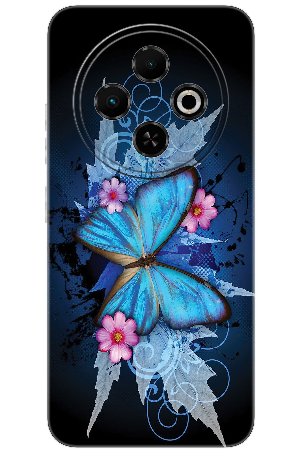 TECNO Spark 30C (KL5/KL5n) Uyumlu Kılıf Desen Baskılı Silikon Kelebek Resim STK:550 CP-fT0ljT2