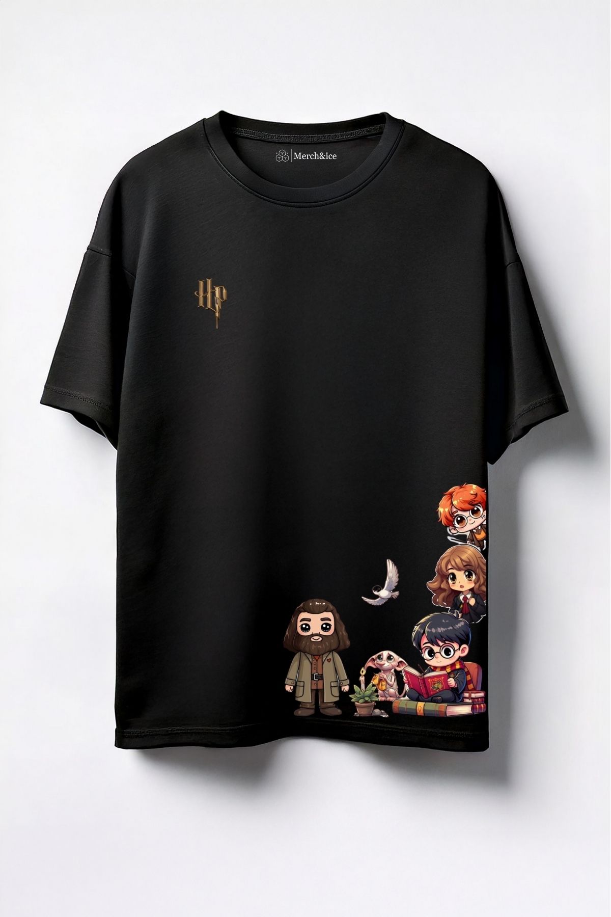 Merch&ice HP Ailesi Baskılı Unisex Oversize T-Shirt