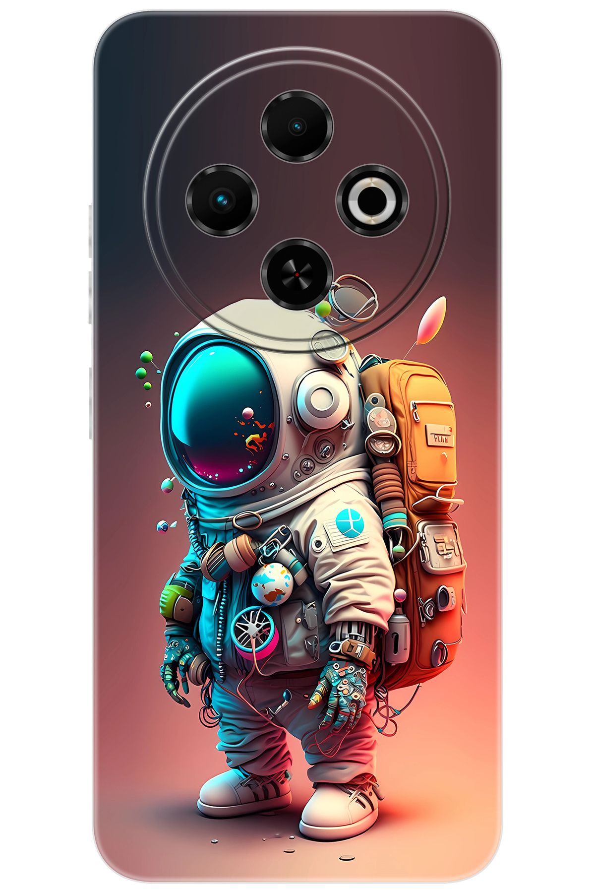 TECNO Spark 30C (KL5/KL5n) Uyumlu Kılıf Desen Baskılı Silikon Astronot STK:682 CP-EbNId4l