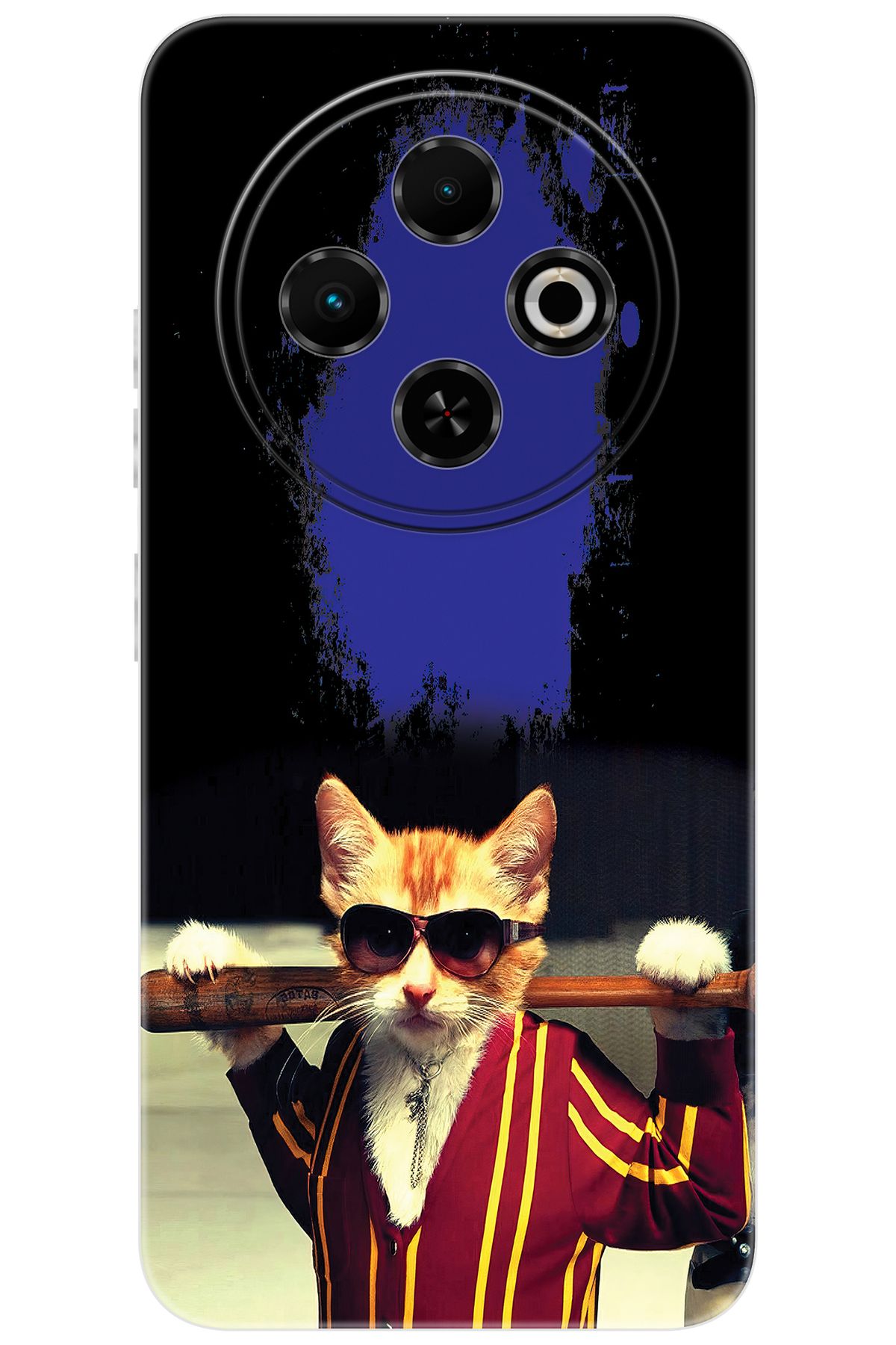 TECNO Spark 30C (KL5/KL5n) Uyumlu Kılıf Desen Baskılı Silikon Artist Kedi STK:481 CP-TYF17JL