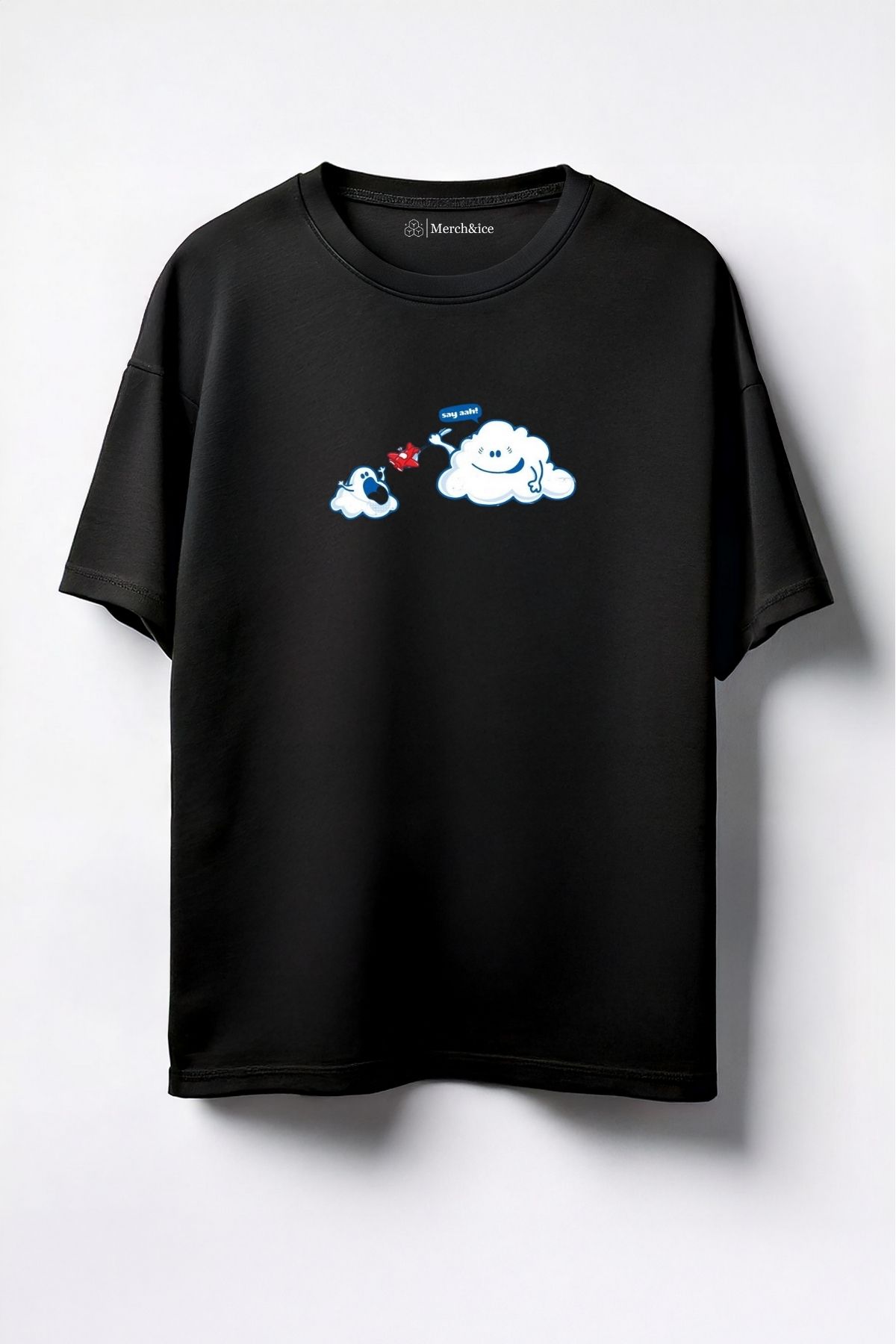 Merch&ice Say aah Baskılı Unisex Oversize T-Shirt