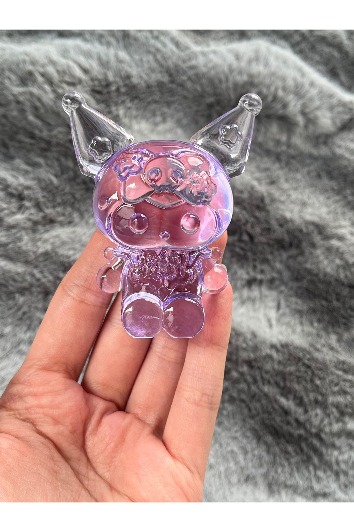 ZephiaStore Kromi Şeffaf Lila Biblo Hello Kitty Kuromi Masa Süsü