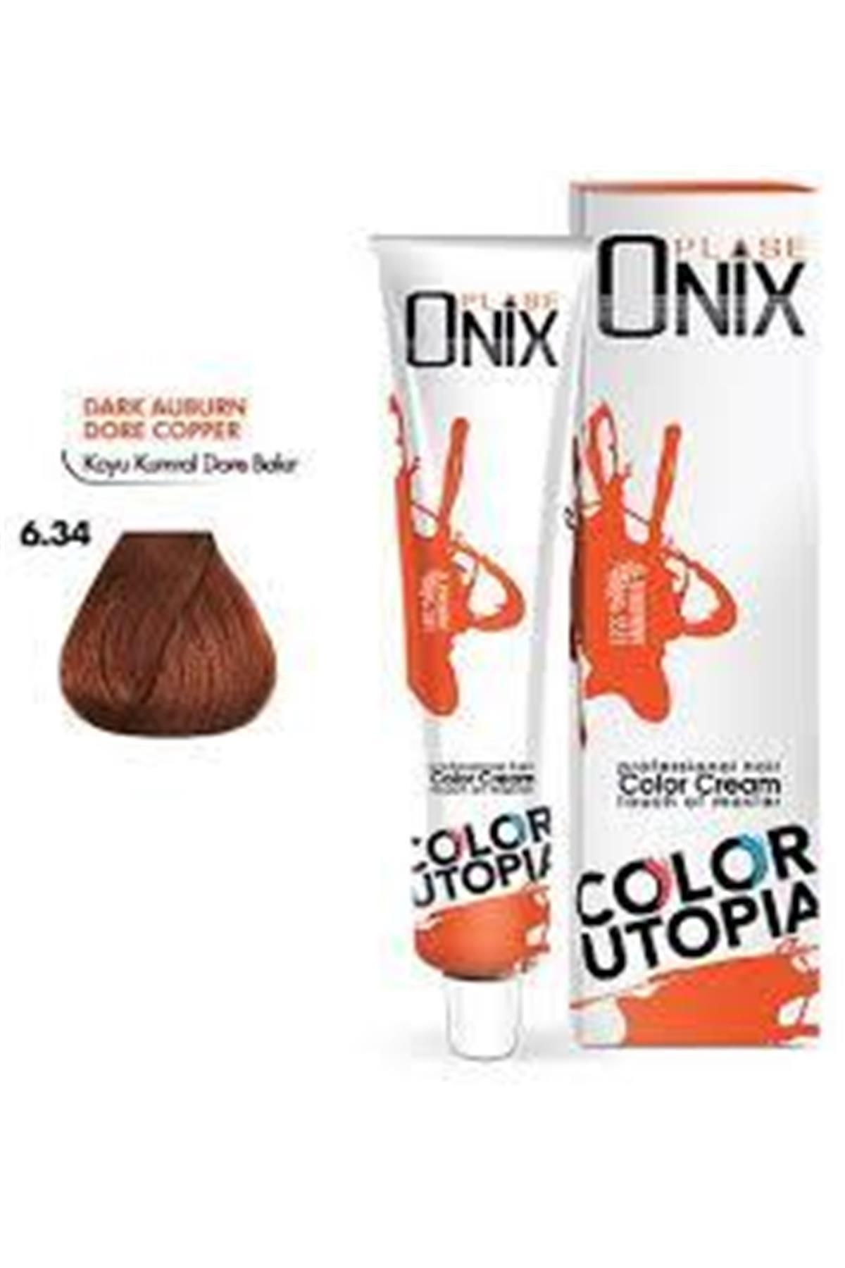 onix ONİX TÜP SAÇ BOYASI & NO:6/34 KOYU KUMRAL DORE BAKIR