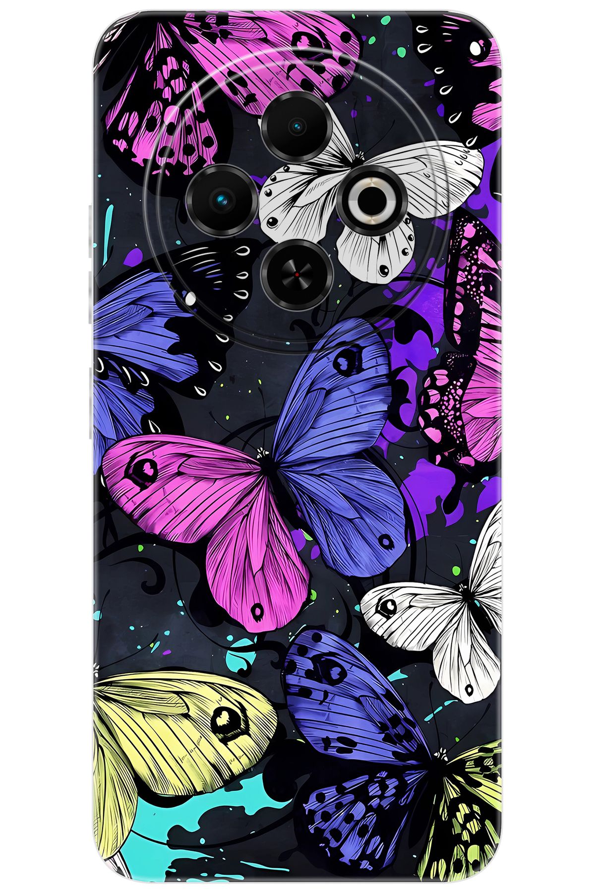 TECNO Spark 30C (KL5/KL5n) Uyumlu Kılıf Desen Baskılı Silikon Kalp Yapan Kelebek STK:651 CP-luqafHq