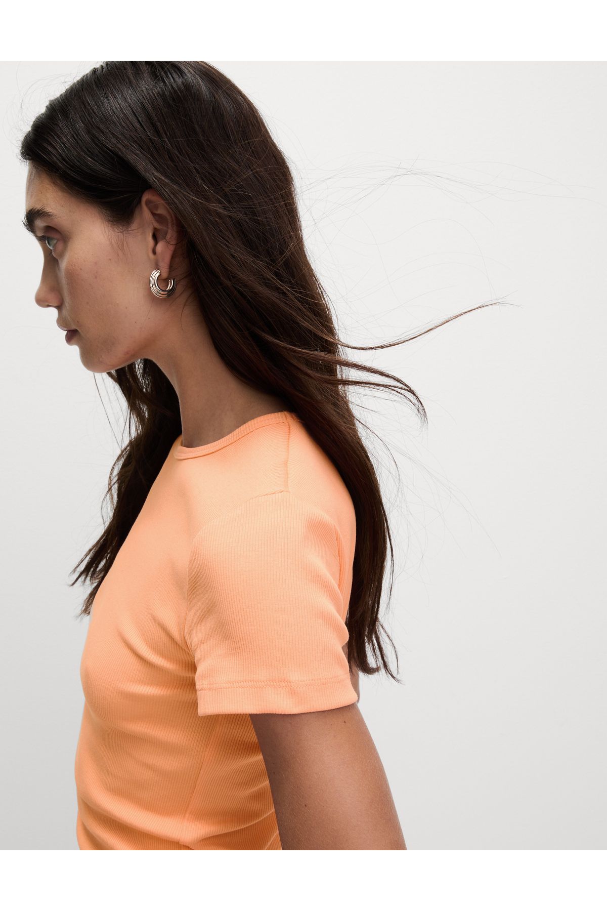 Marks & Spencer Pamuklu Nervürlü Slim Fit T-shirt