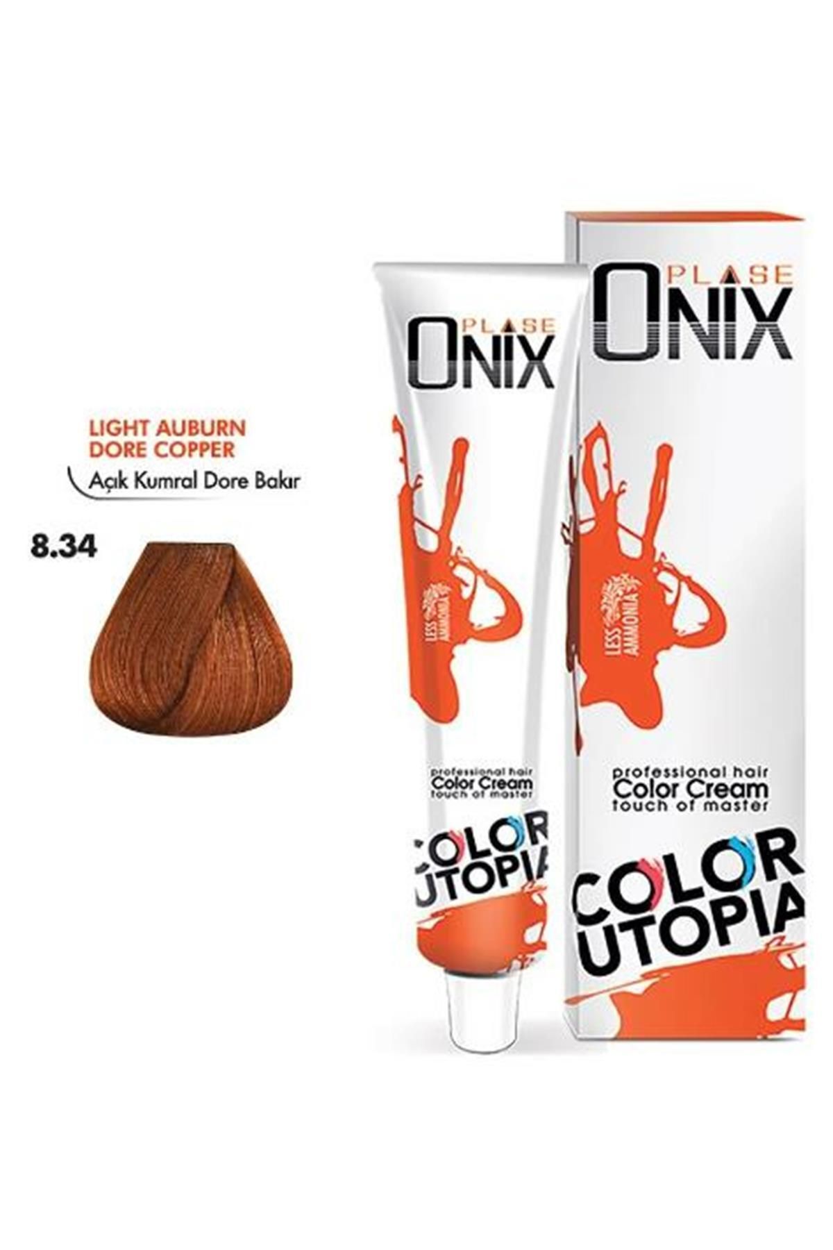 onix ONİX TÜP SAÇ BOYASI & NO:8/34 AÇIK KUMRAL DORE BAKIR