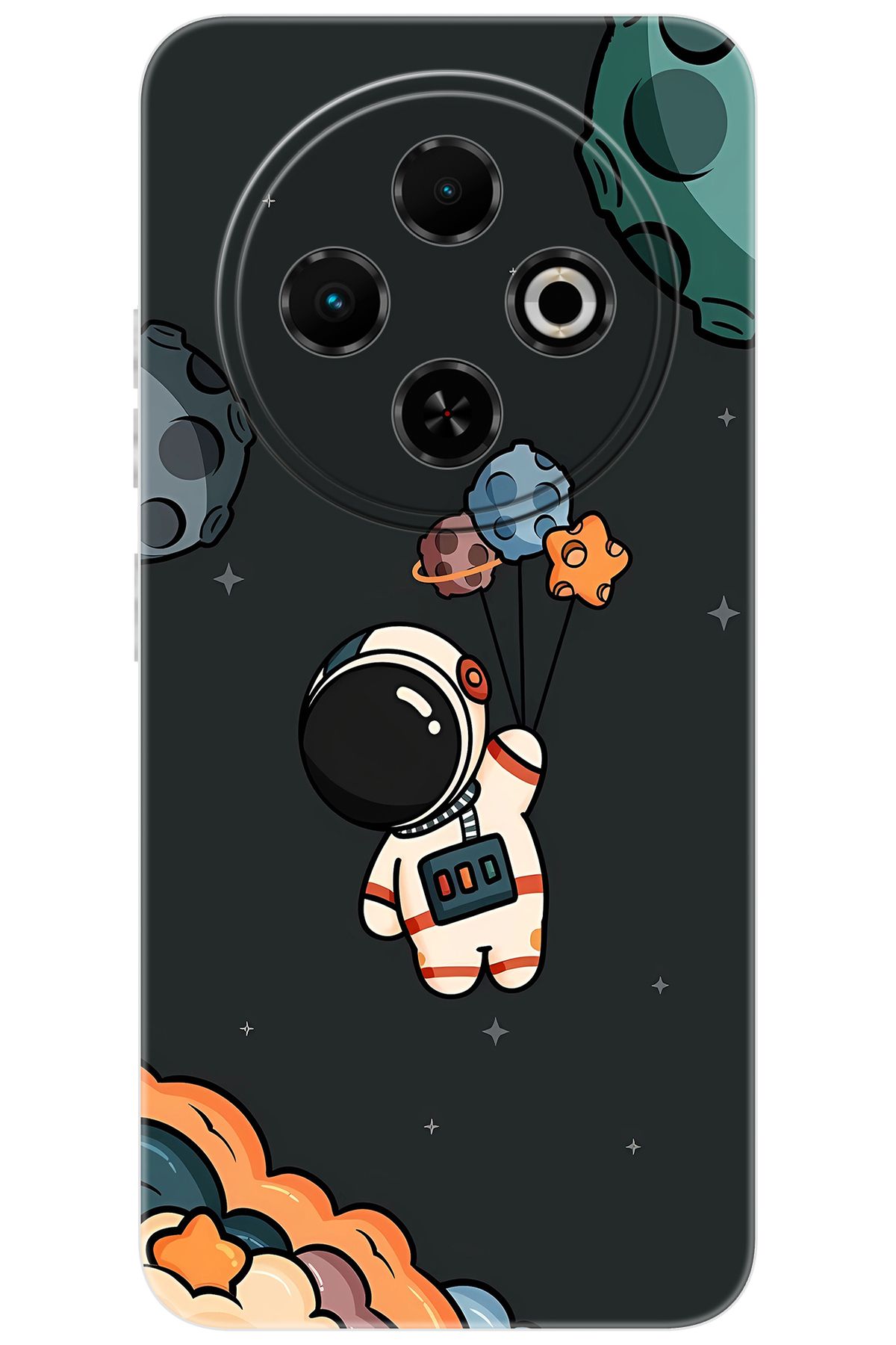 TECNO Spark 30C (KL5/KL5n) Uyumlu Kılıf Desen Baskılı Silikon Astronot STK:628 CP-7nfZx9T