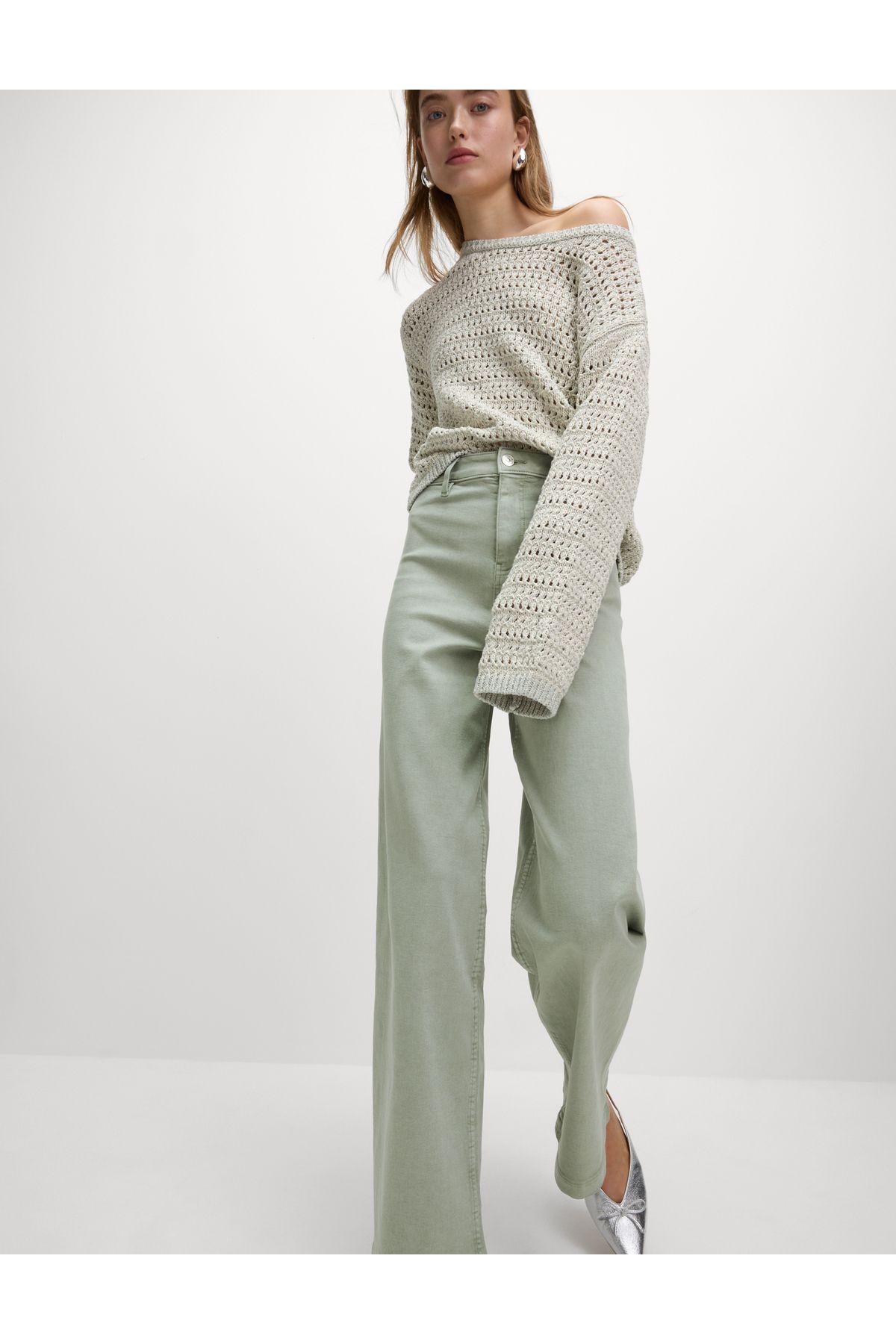 Marks & Spencer Yüksek Bel Wide Leg Grazer Jean Pantolon