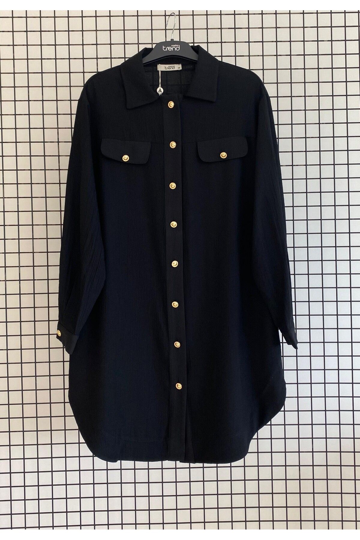 Armine Trend Düğmeli Sırt detaylı Yeni Tarz Çilek Kumaş Modern Tunik