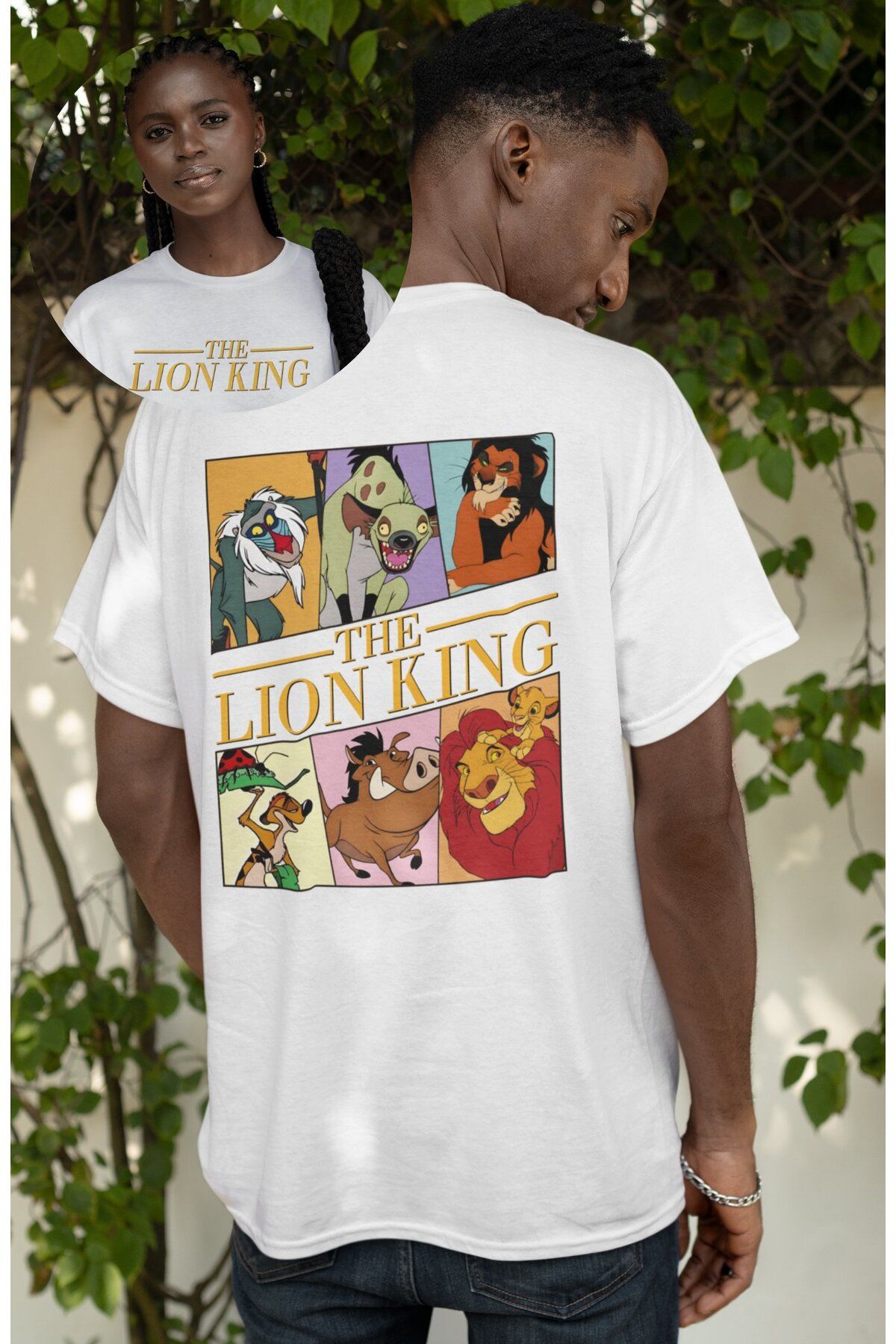 Fuddy Moda Unisex The Lion King Sırt Baskılı Tişört, Oversize Aslan Kral Temalı T-Shirt