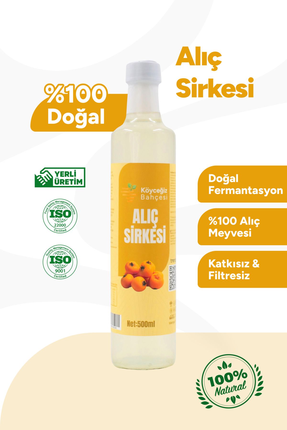 Köyceğiz Bahçesi Organik Alıç Sirkesi - 500ml