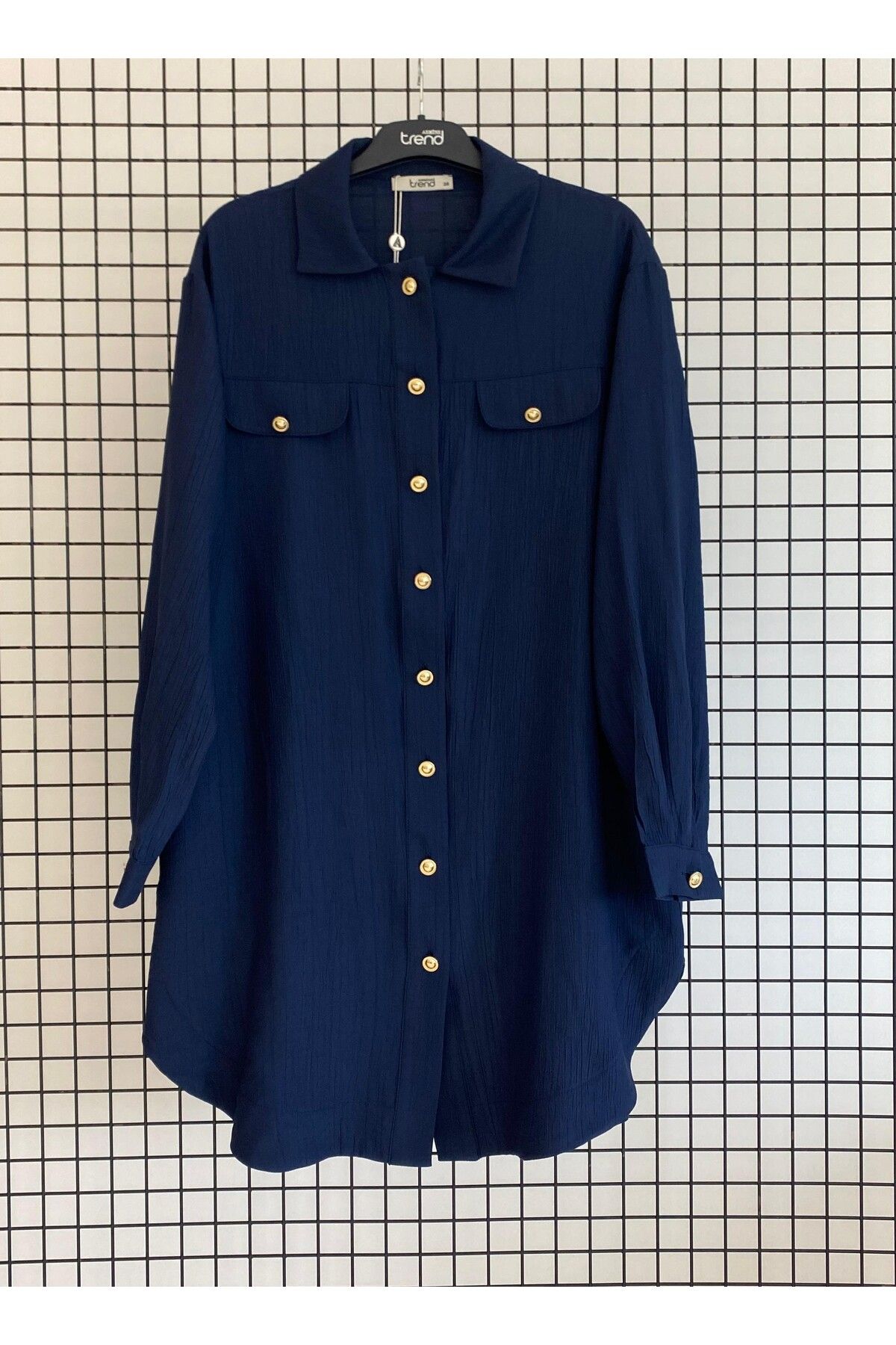 Armine Trend Düğmeli Sırt detaylı Yeni Tarz Çilek Kumaş Modern Tunik