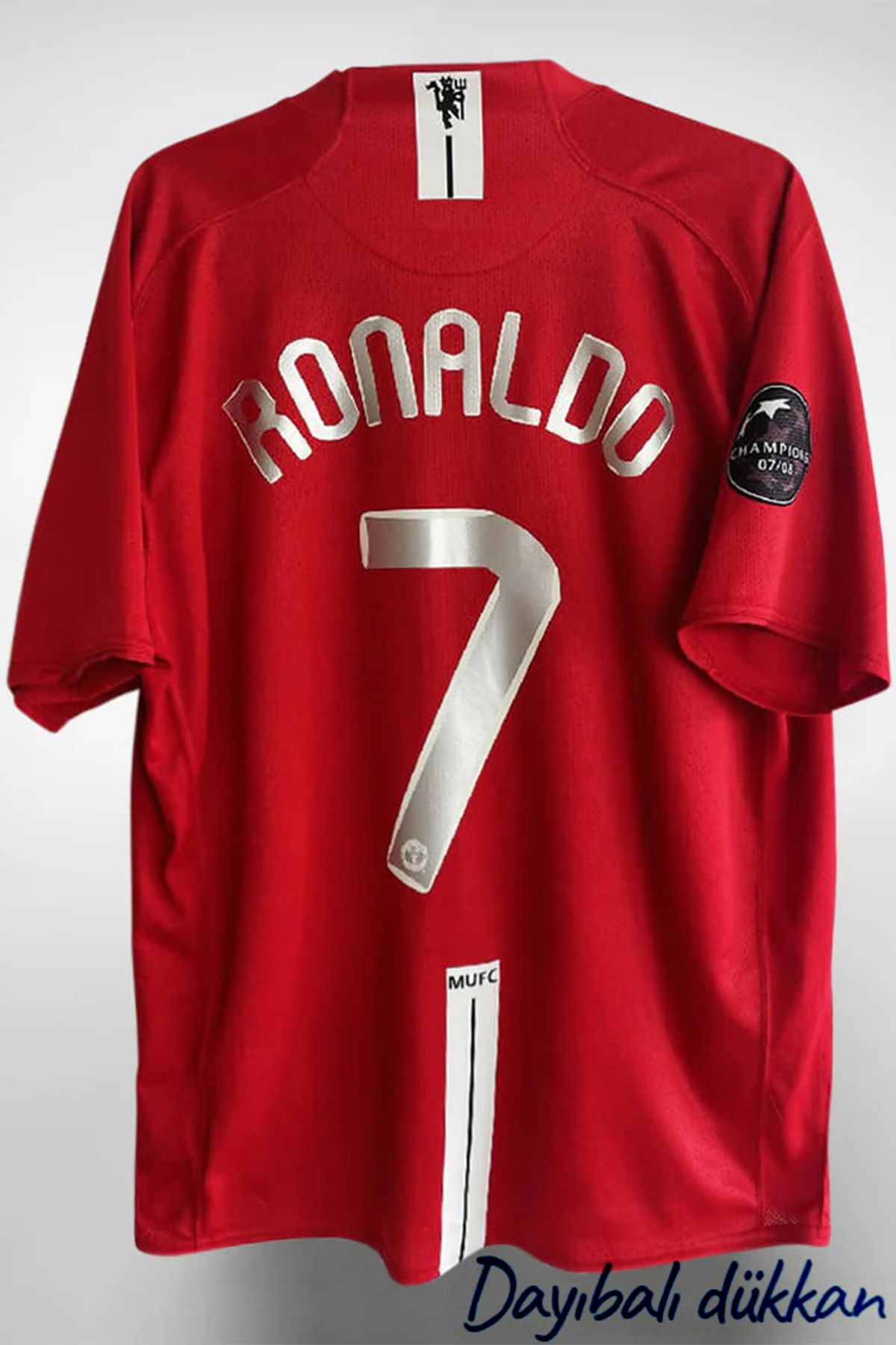DAYIBALI DÜKKAN DAYIBALI Cristiano Ronaldo 2008 Kısa Kol Kırmızı Şampiyonlar Ligi Final Forması