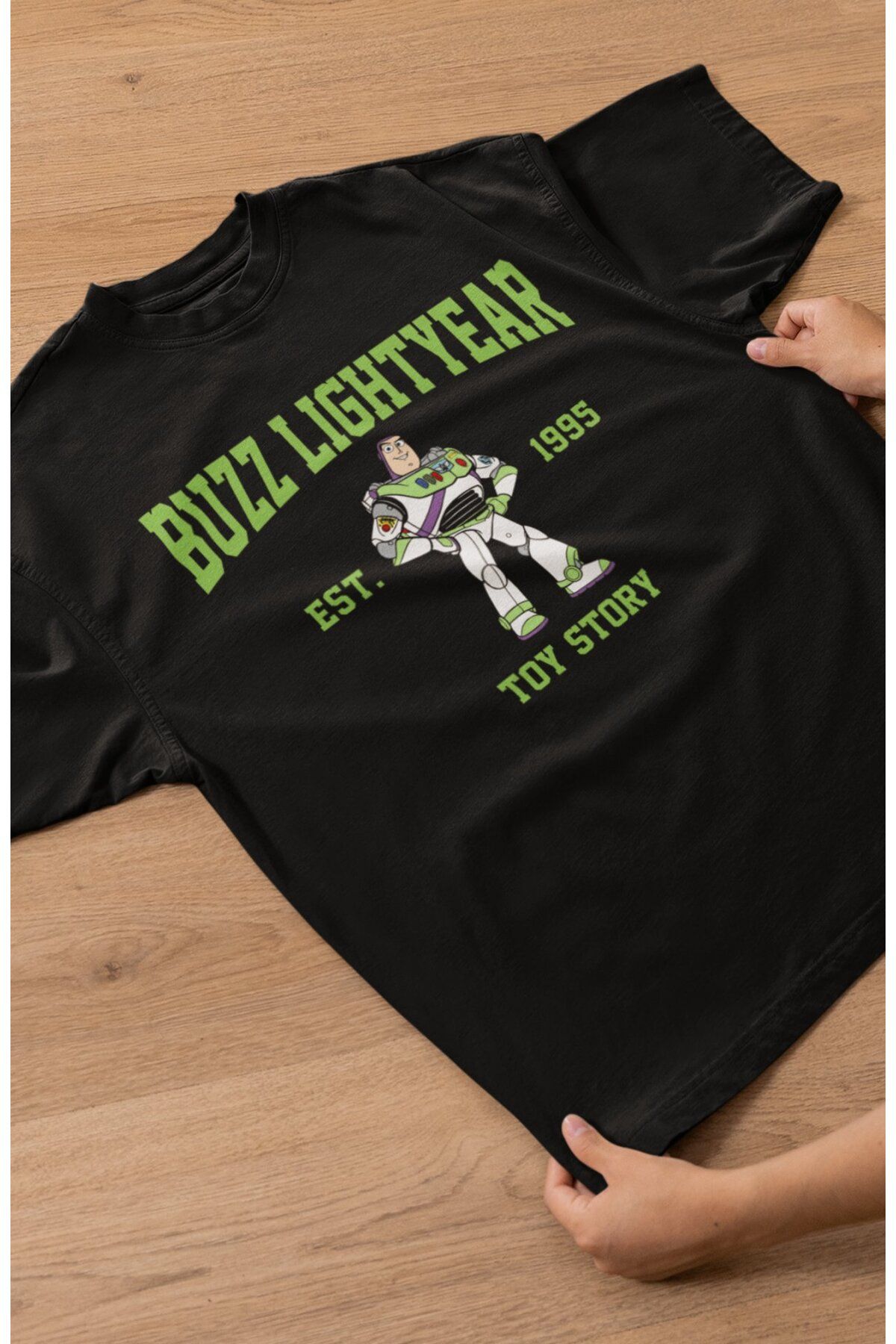 Fuddy Moda Unisex Toy Story Buzz Lightyear Baskılı Tişört, Oversize Oyuncak Hikayesi Temalı T-Shirt