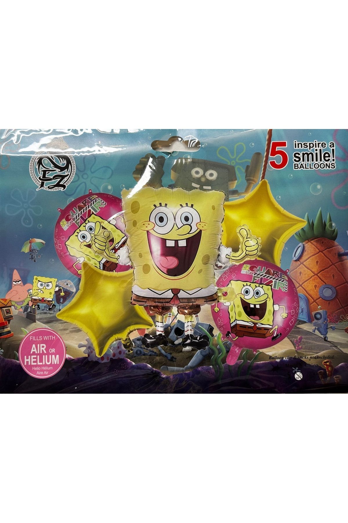 KATRİN Sünger Bob Sponge Bob pembe 5li Folyo Balon