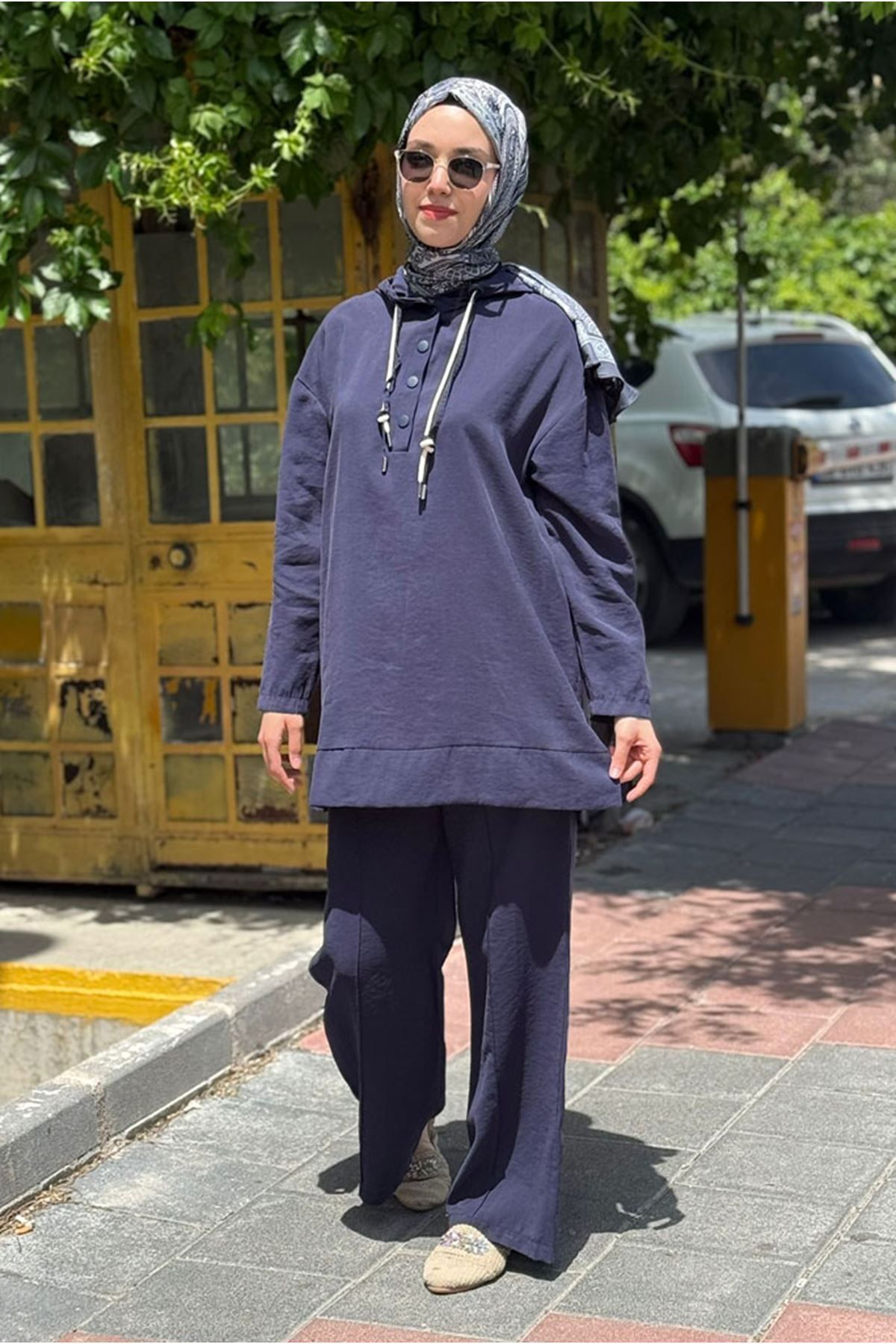 Moda Rosa 25Y7545 - LACİVERT - PUANE KAPİŞONLU İKİLİ TAKIM