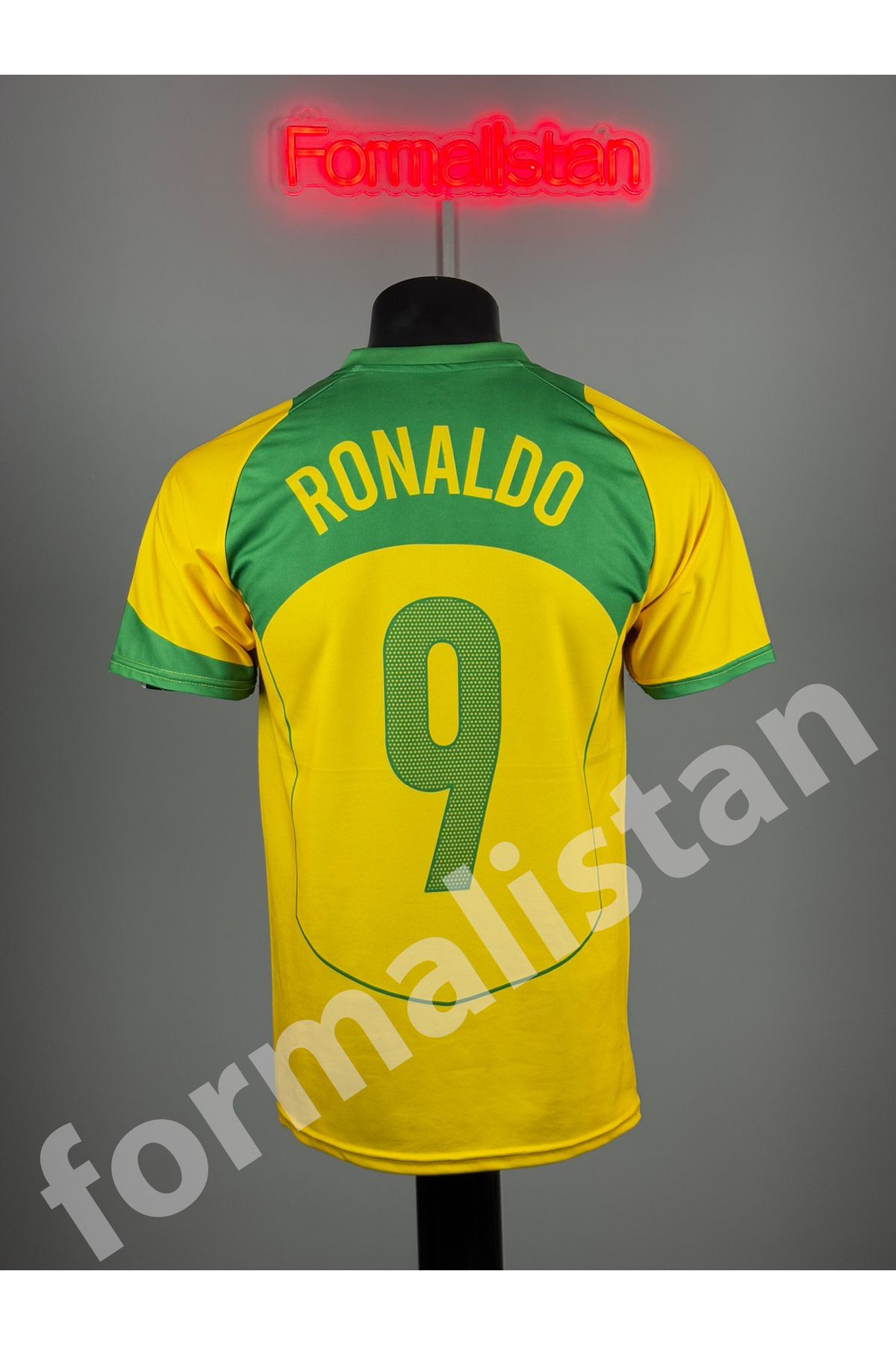Quaxram Brezilya Ronaldo 9 Yetişkin Futbol Forması - Sarı