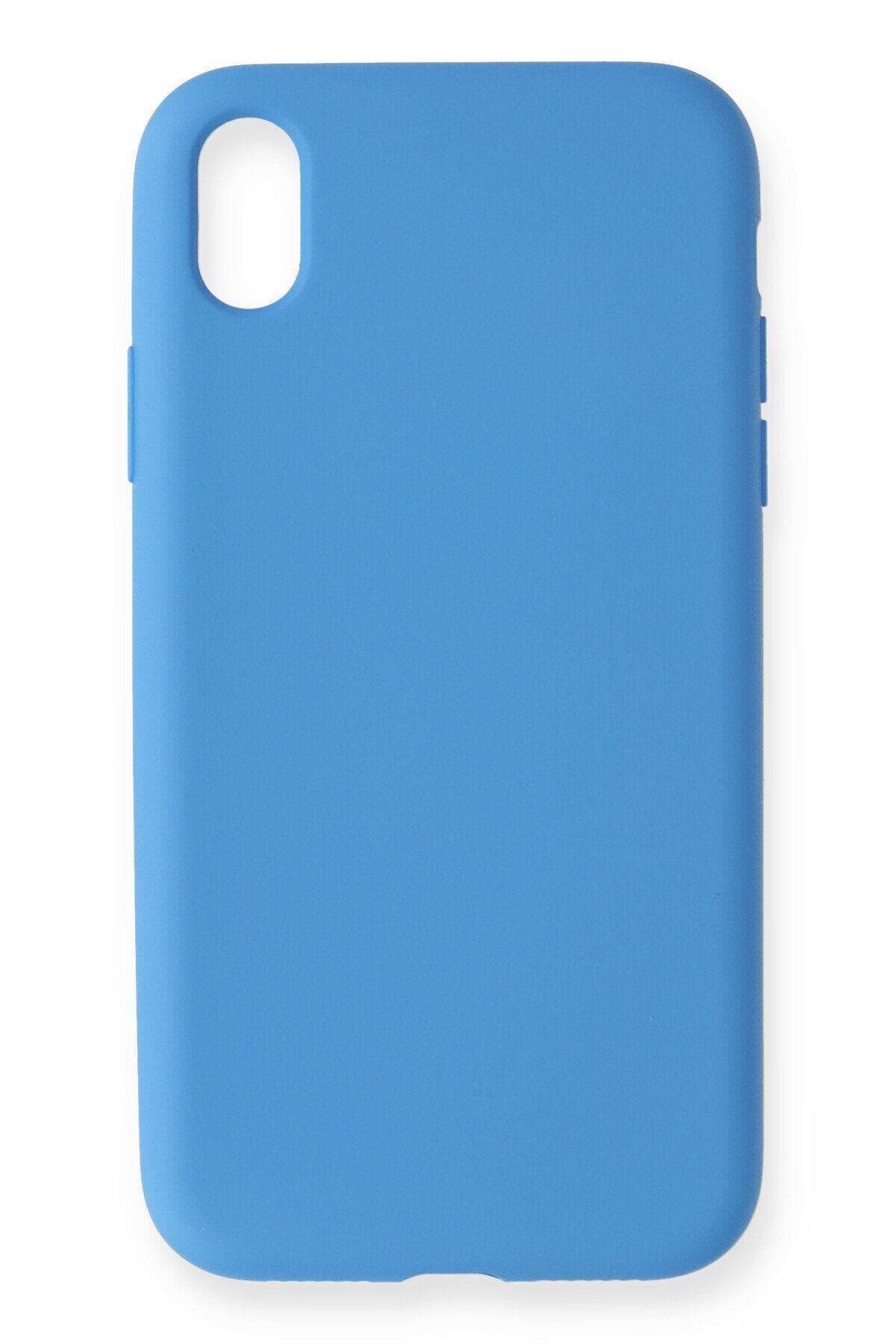 cepmoda iPhone XR - Uyumlu Cpmd içi kadife Soft-Nano Doku Kapak/Kılıf - MAVİ