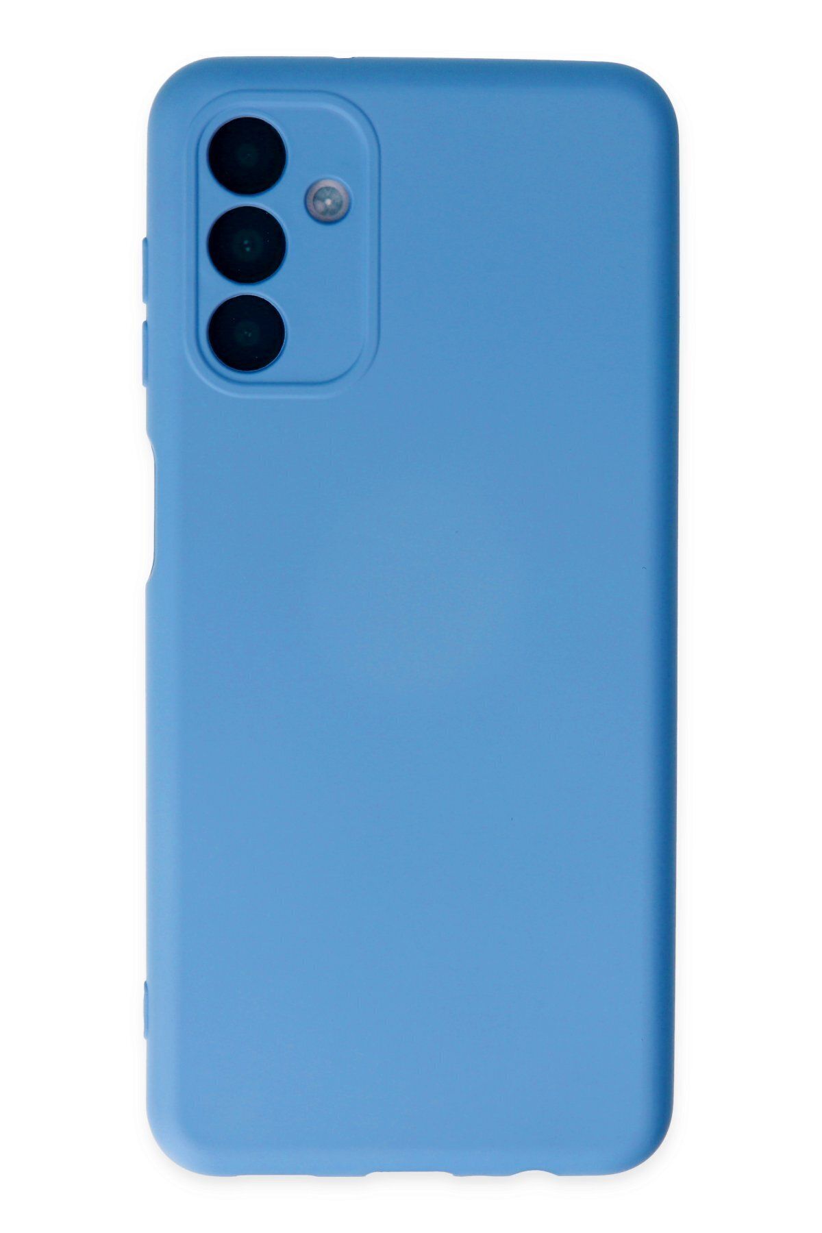 cepmoda Galaxy A04S uyumlu  - Cpmd içi kadife Soft-Nano Doku Kapak/Kılıf - MAVİ