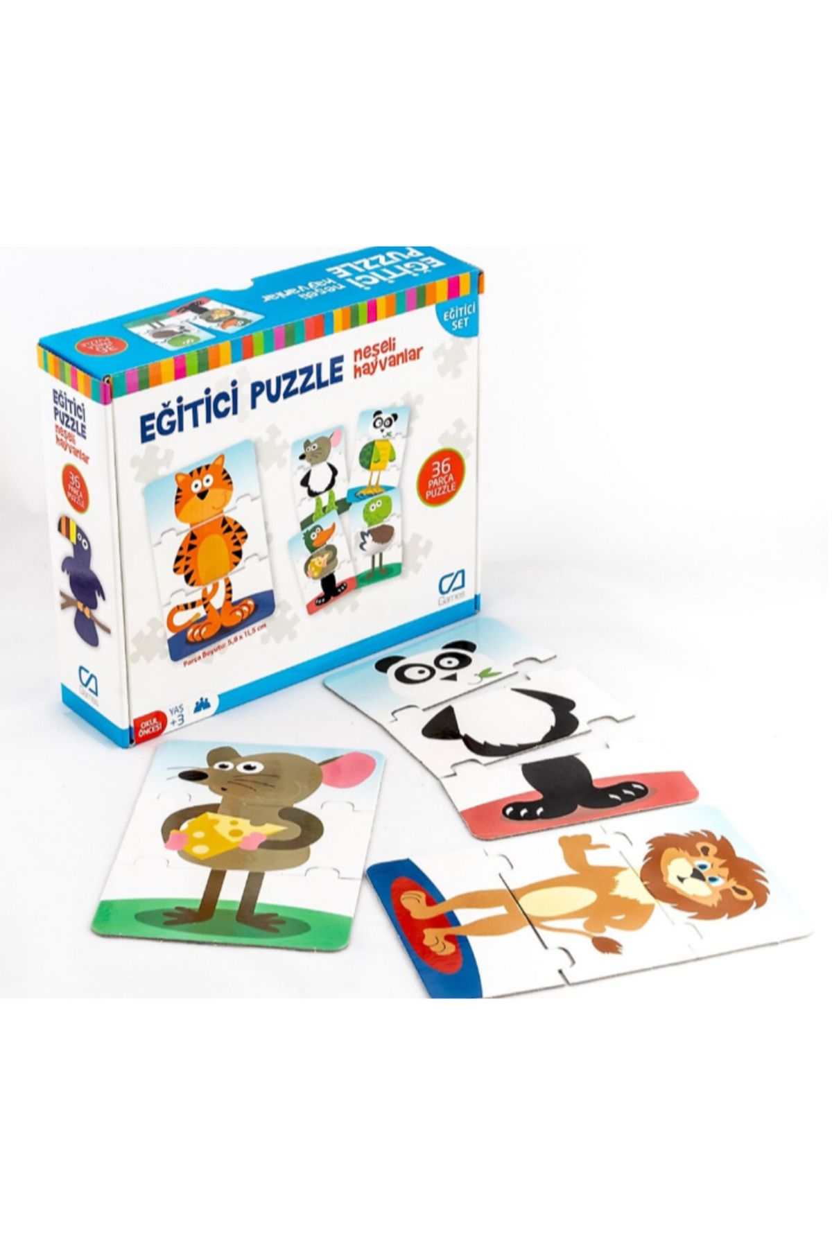 Art Tone PUZZLE EĞİTİCİ NEŞELİ HAYVANLAR 36 PARÇA +3