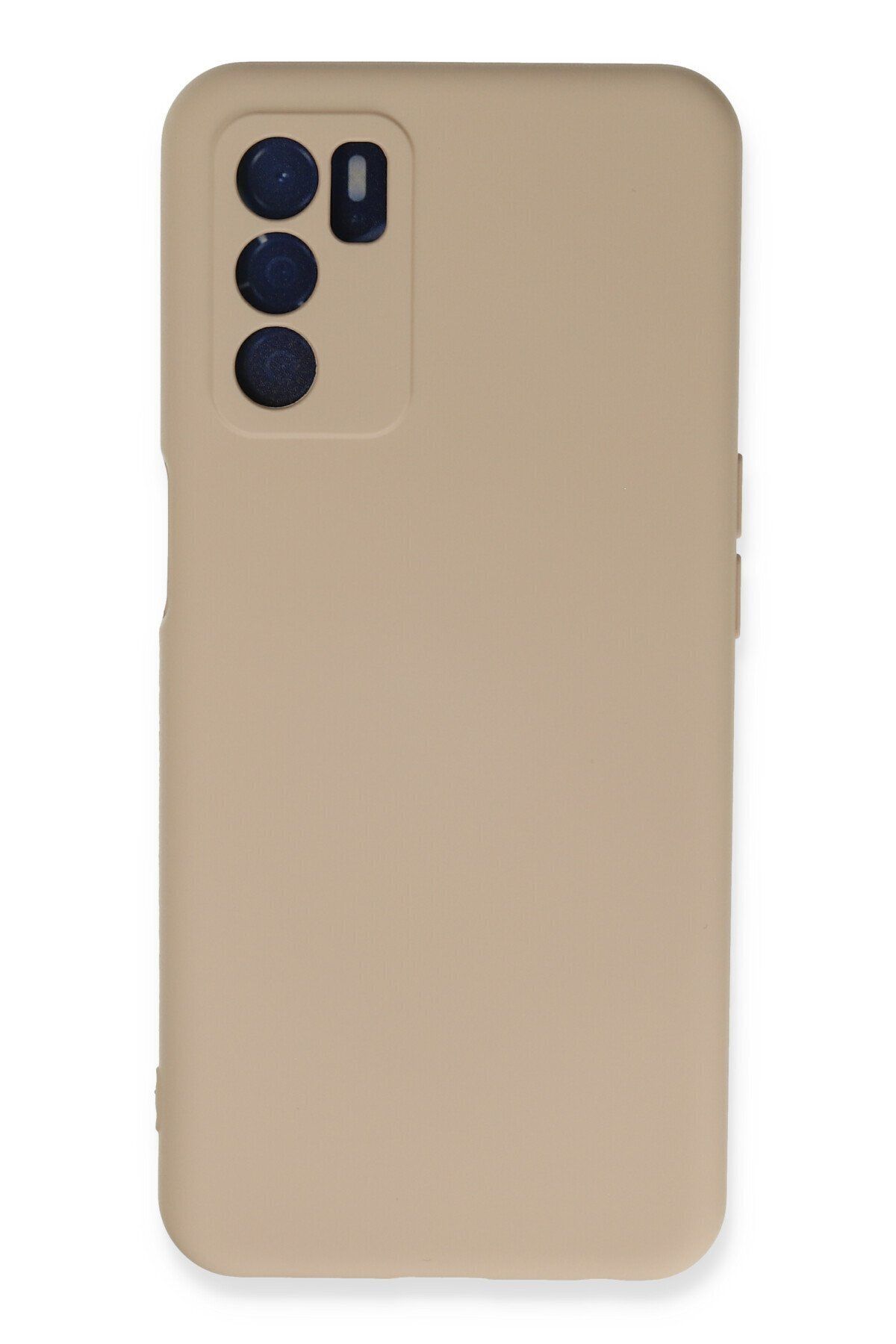 cepmoda Oppo A16 Uyumlu - Cpmd içi kadife Soft-Nano Doku Kapak/Kılıf - PUDRA