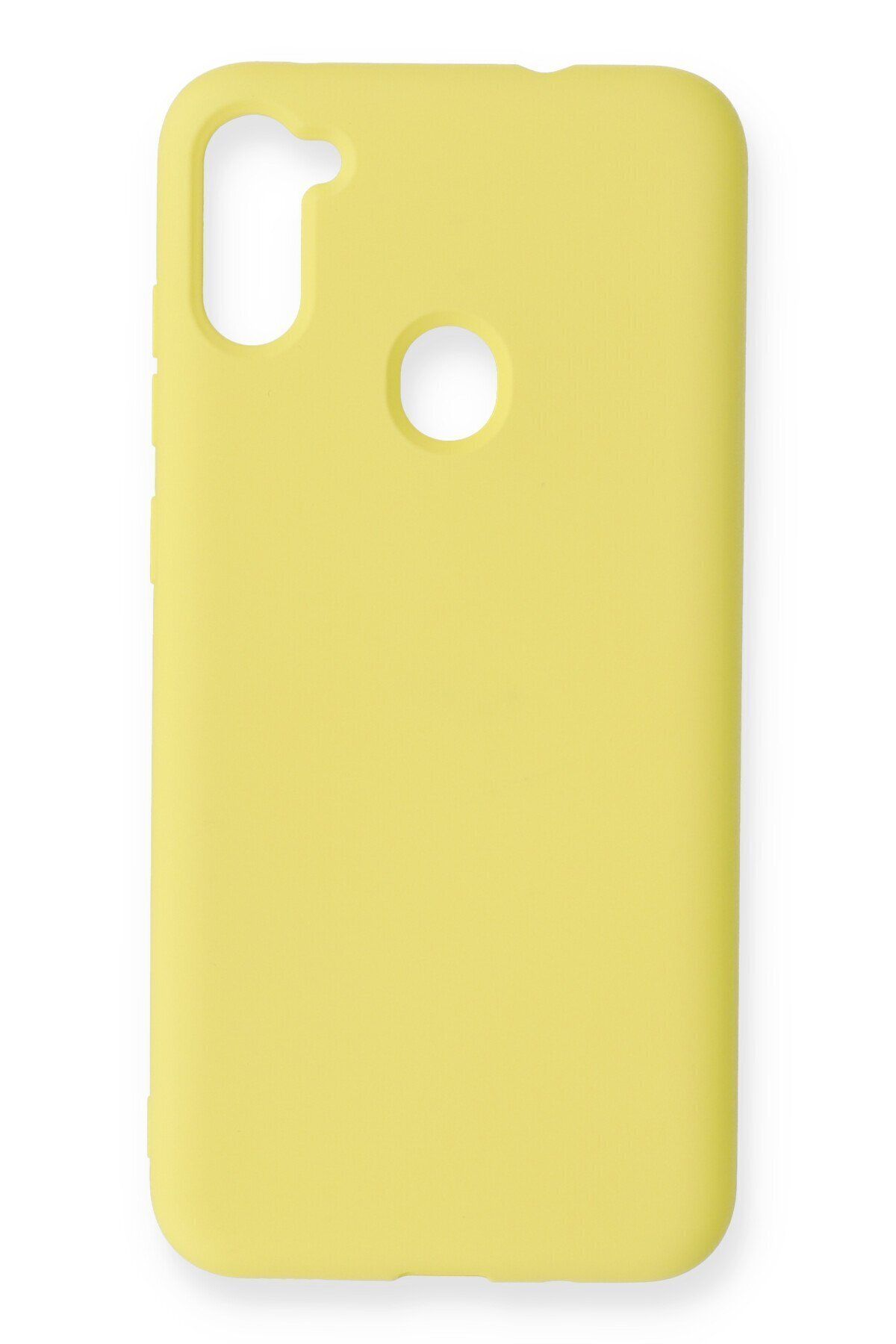 cepmoda Samsung Galaxy A11 Uyumlu Telefon Kılıfı - Lansman, iÇi Süet/Kadife, Soft - SARI
