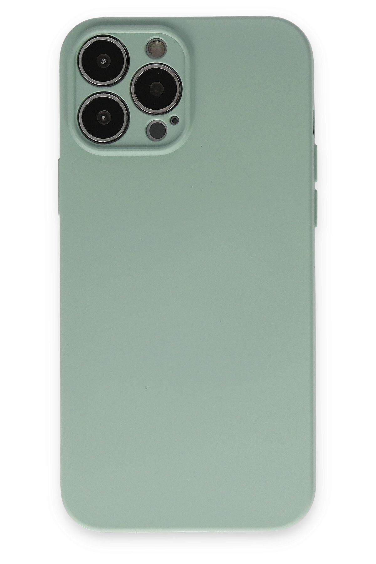 cepmoda iPhone 13 Pro Max Telefon Kılıfı - Lansman, iÇi Süet/Kadife, Soft v2 - SU YEŞİLİ