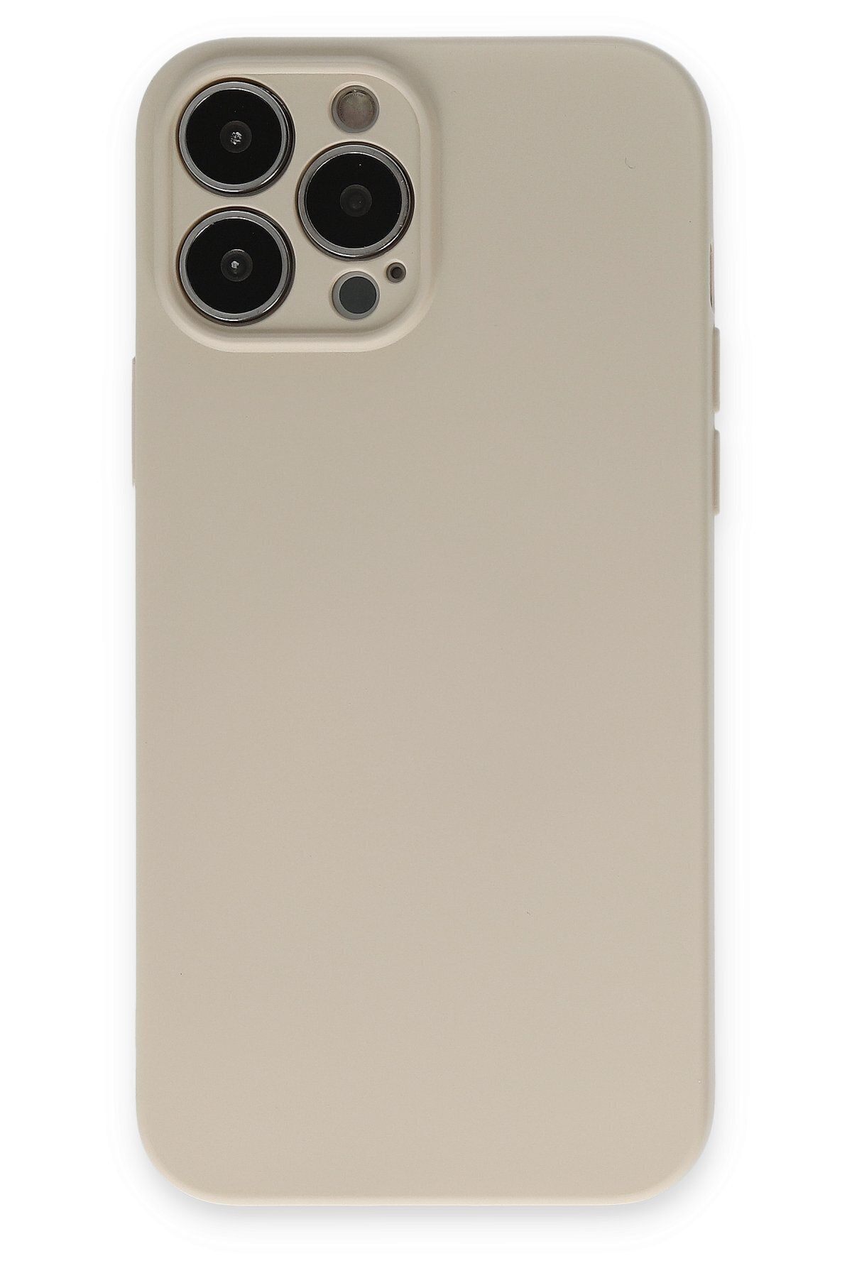 cepmoda iPhone 13 Pro Max uyumlu  - Cpmd içi kadife Soft-Nano Doku Kapak/Kılıf - BEJ