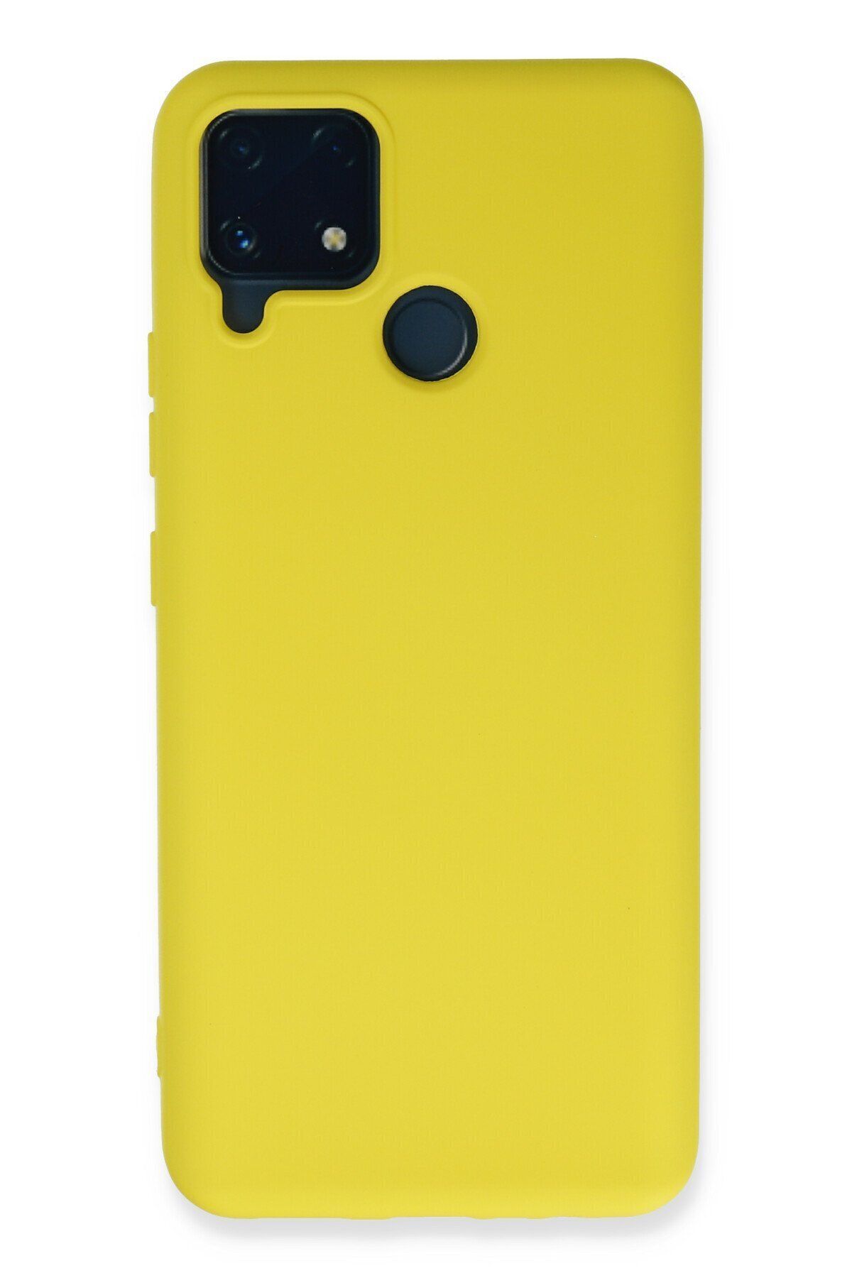 cepmoda Realme C25s Uyumlu Telefon Kılıfı - Lansman, iÇi Süet/Kadife, Soft - SARI
