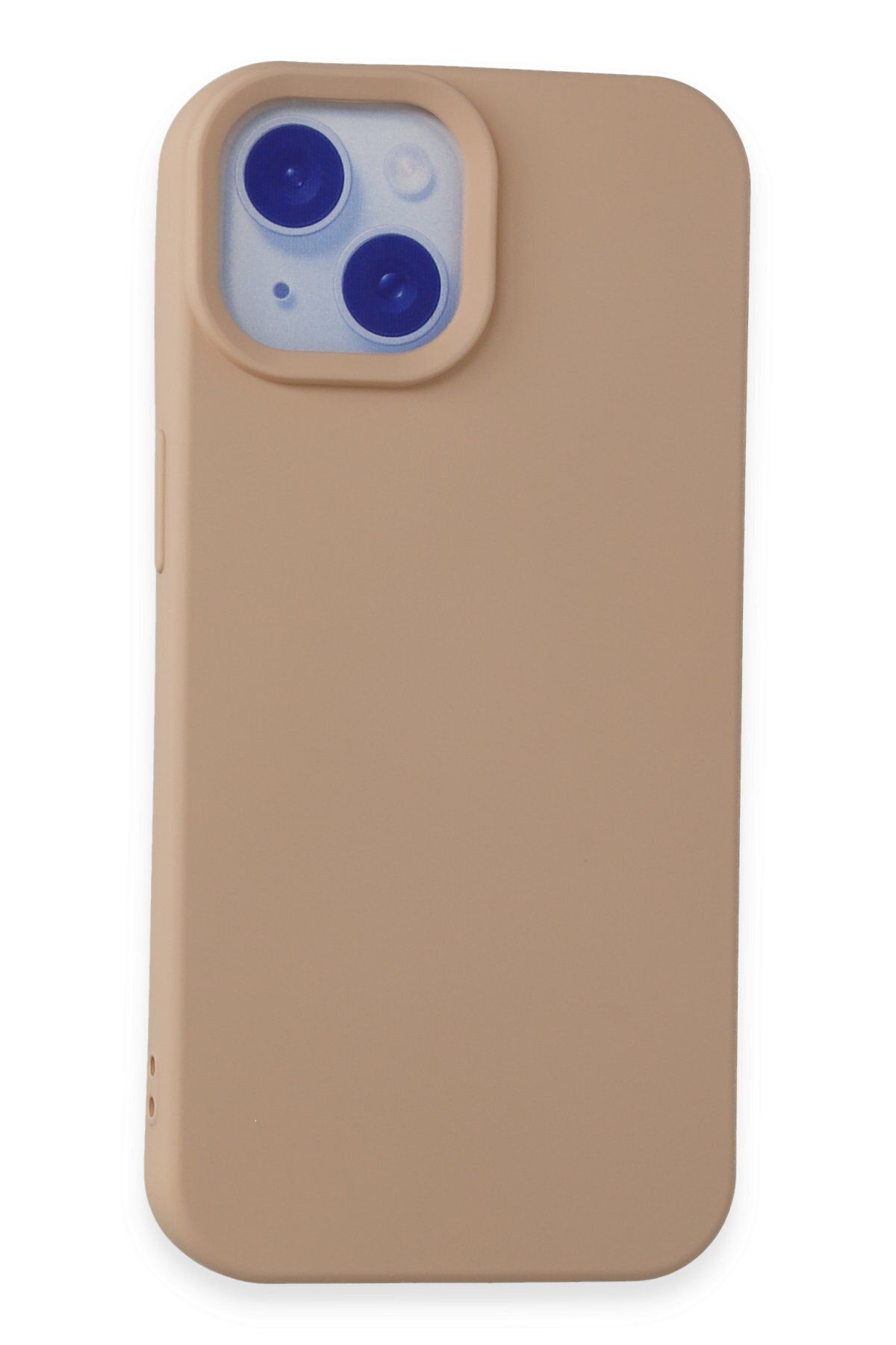 cepmoda iPhone 15 - Uyumlu içi kadife Soft-Nano Doku Kapak/Kılıf - PUDRA